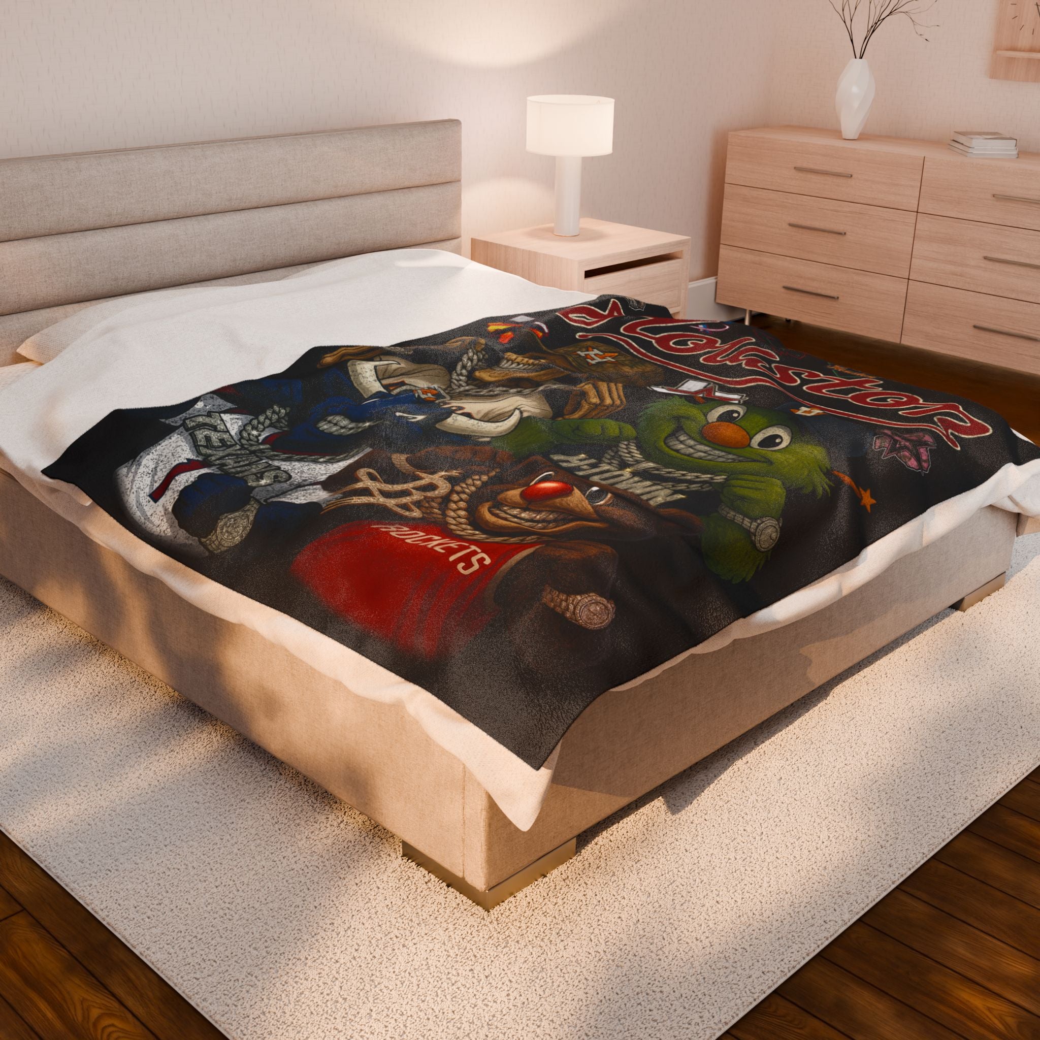 STITCH H-TOWN BLANKET (BLACK 60" X 80") LARGE