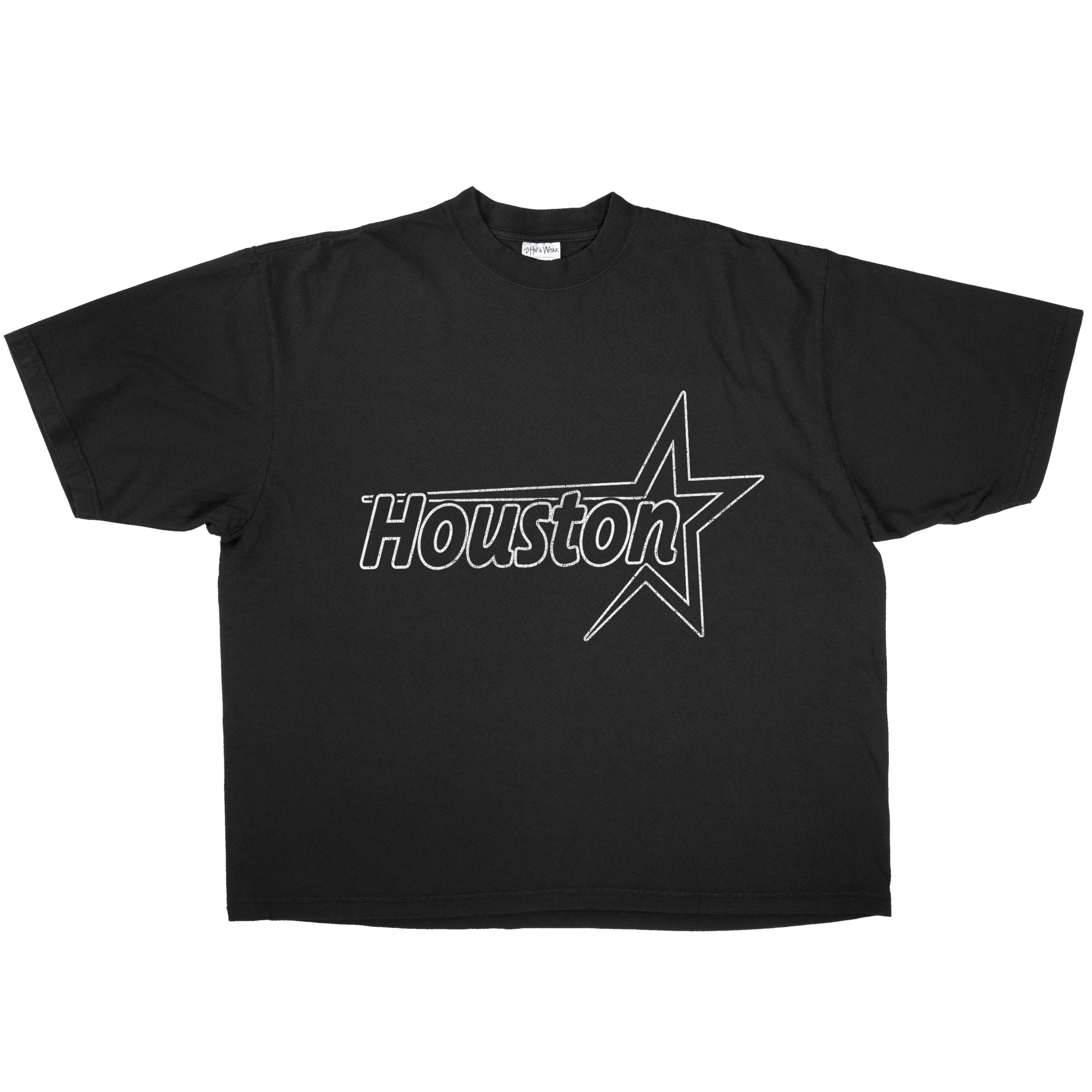 BLACK HOUSTON STAR TEE