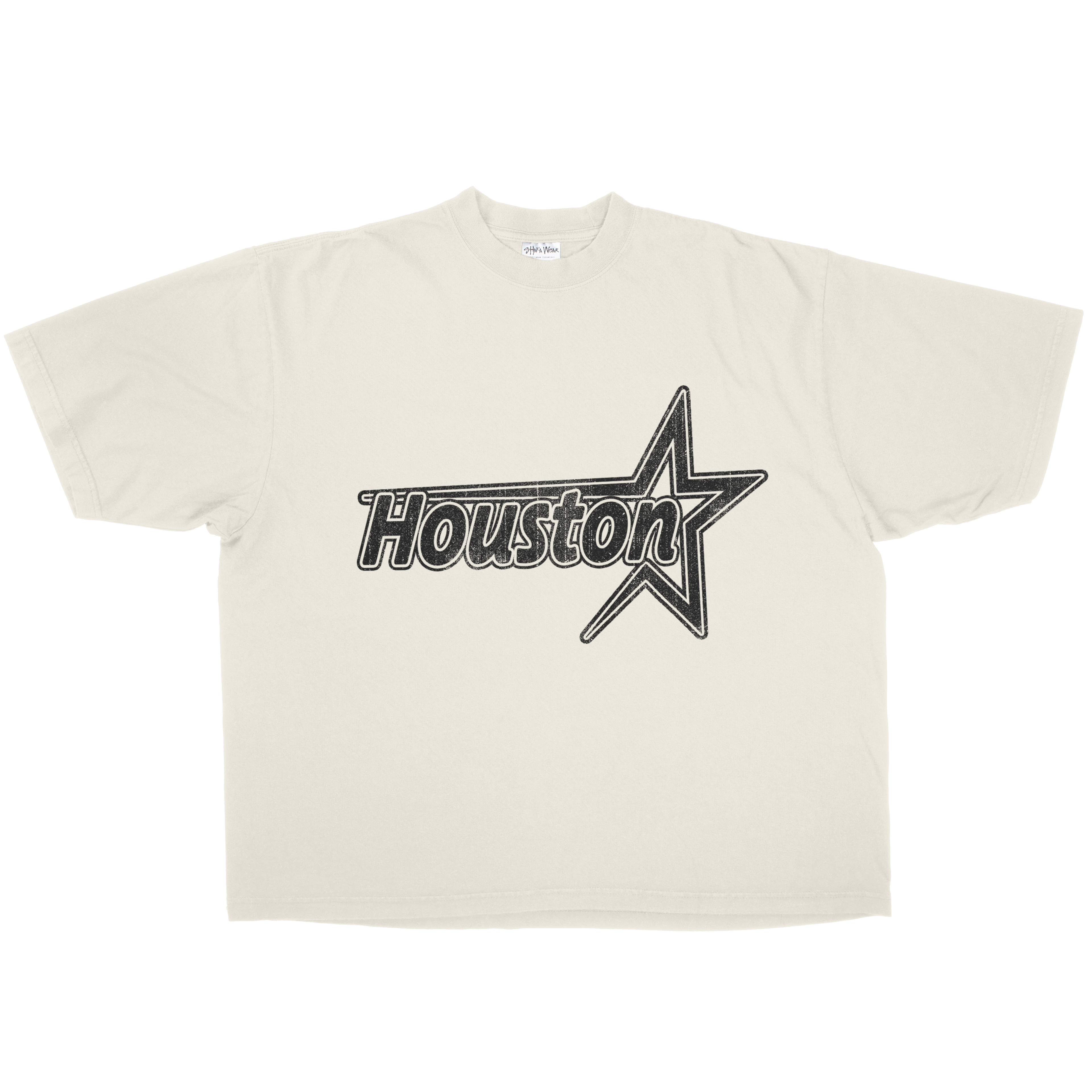 BLACK HOUSTON STAR TEE