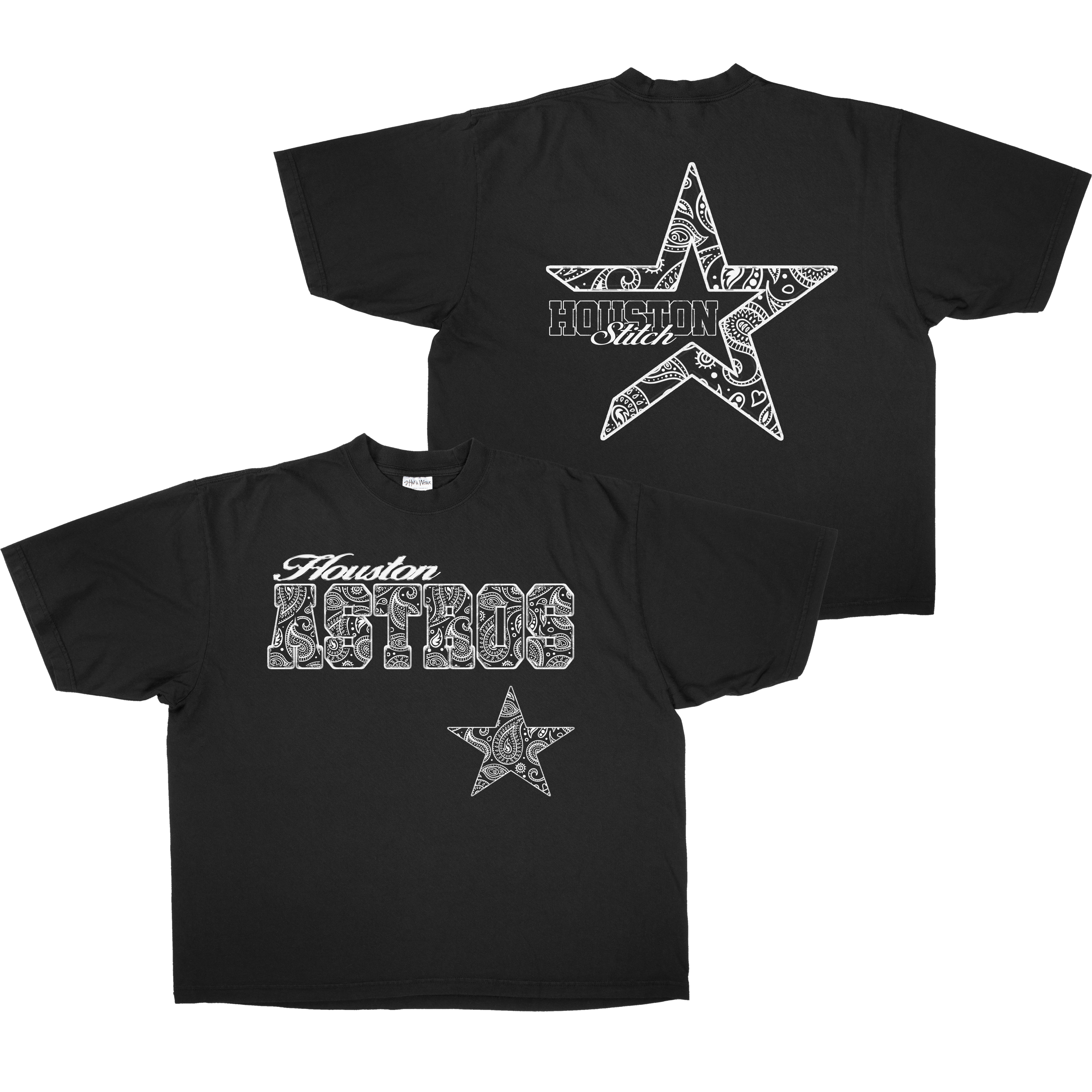 BLACK PAISLEY STROS STAR HEAVYWEIGHT SHAKAWEAR TEE