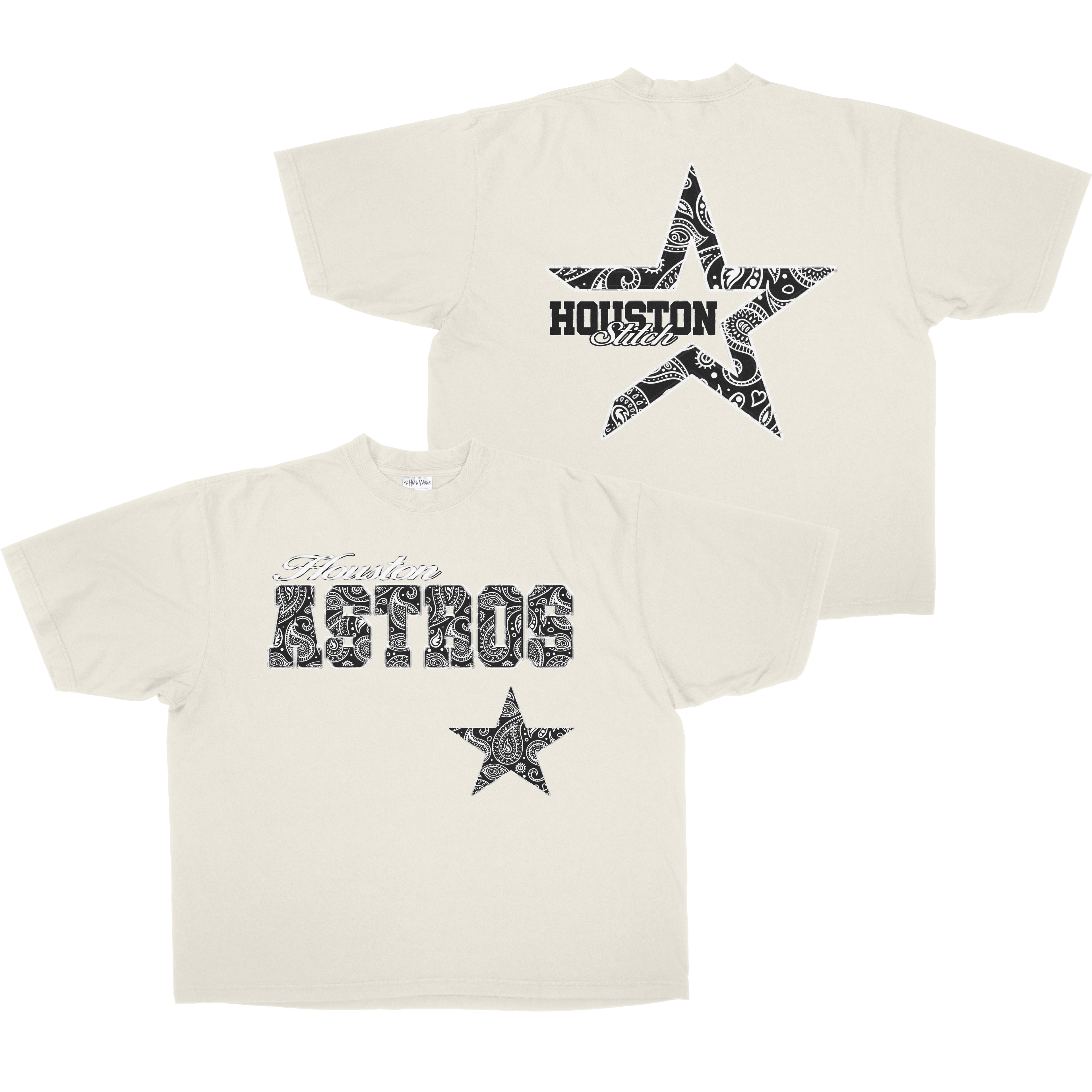 BLACK PAISLEY STROS STAR HEAVYWEIGHT SHAKAWEAR TEE