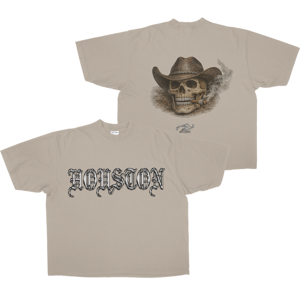 OLD HOUSTON SKULL SHAKA TEE