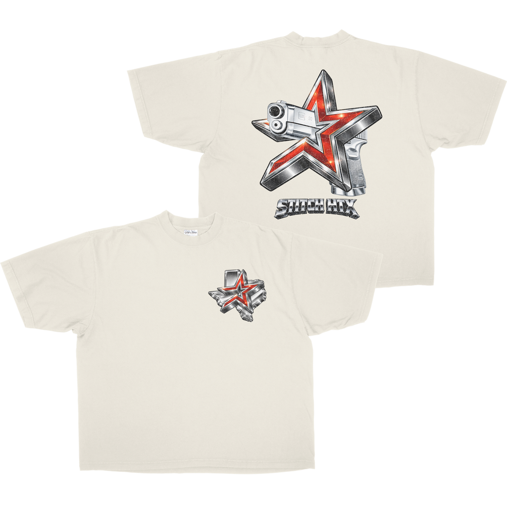 RED N' CHROME STROS GLOCK HEAVYWEIGHT SHAKAWEAR TEE