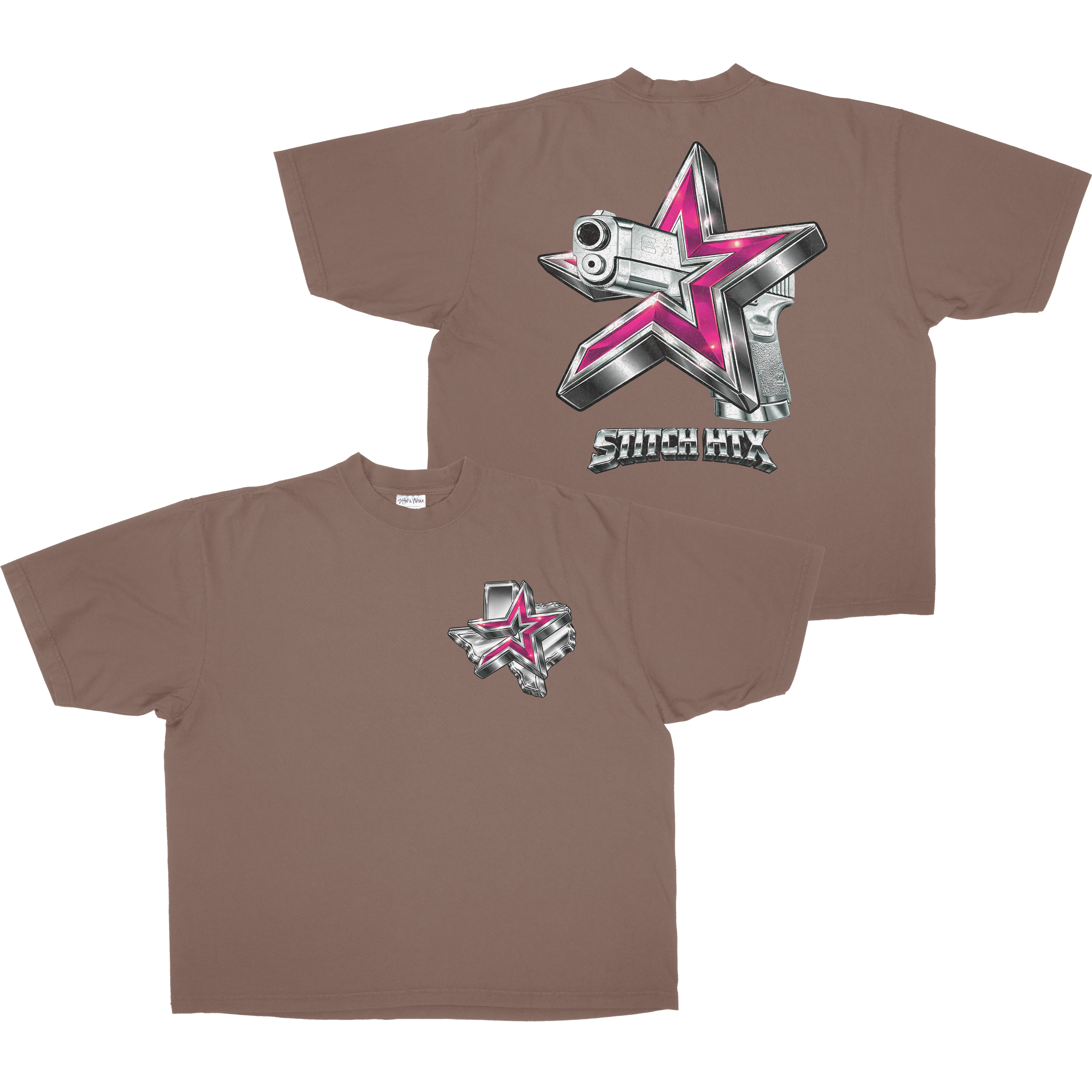 PINK N' CHROME STROS GLOCK HEAVYWEIGHT SHAKAWEAR TEE