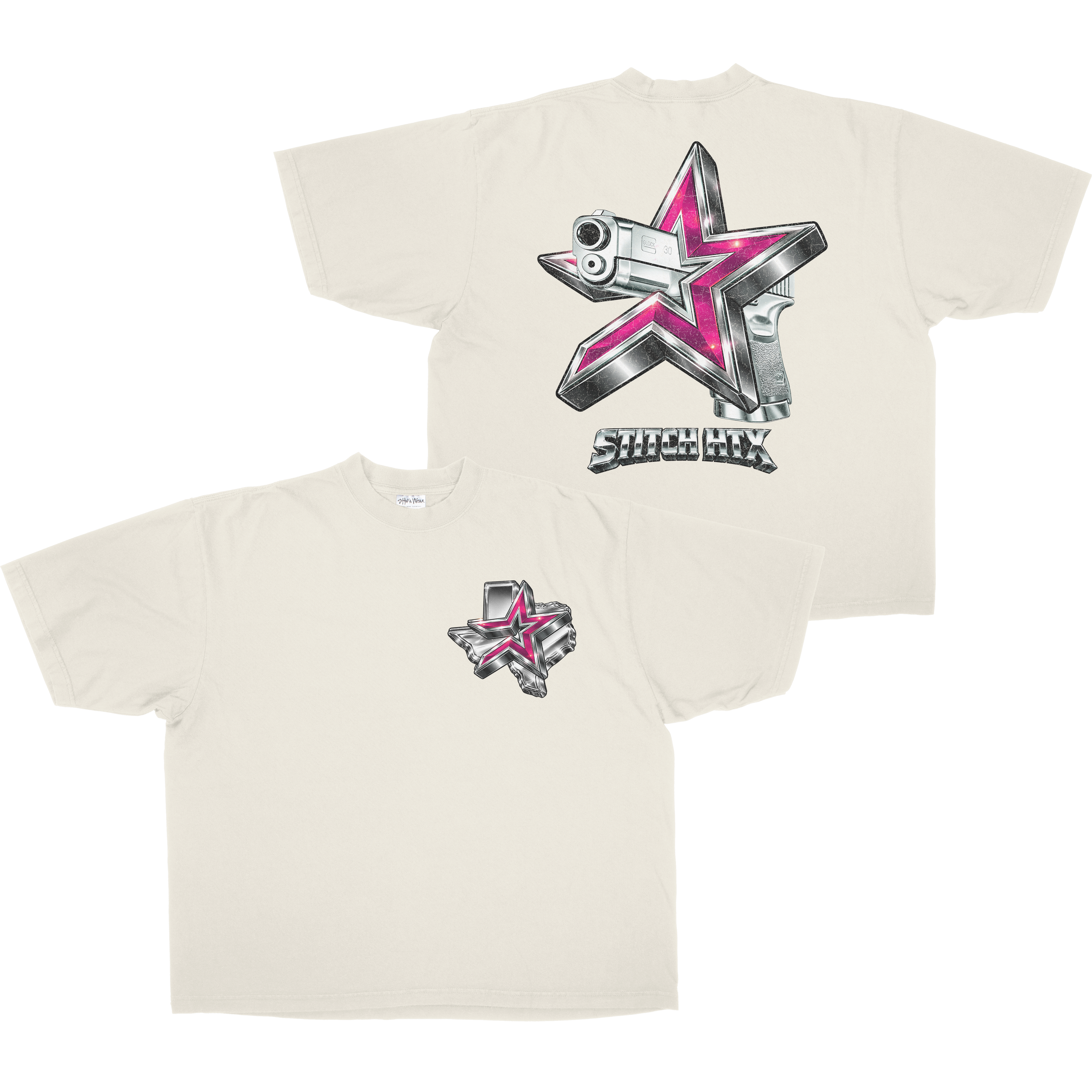 PINK N' CHROME STROS GLOCK HEAVYWEIGHT SHAKAWEAR TEE