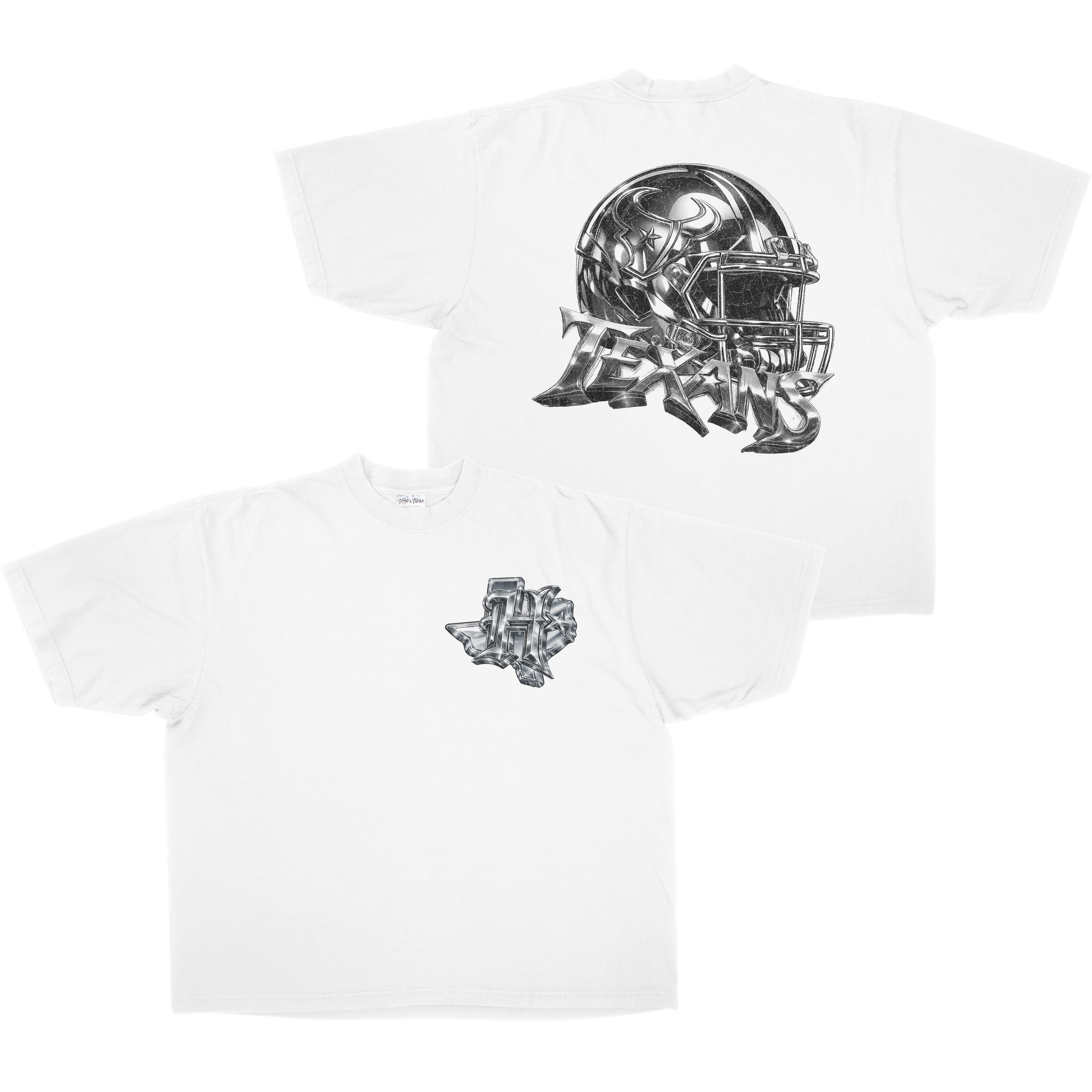 CHROME TEXANS HELMENT HEAVYWEIGHT SHAKAWEAR TEE