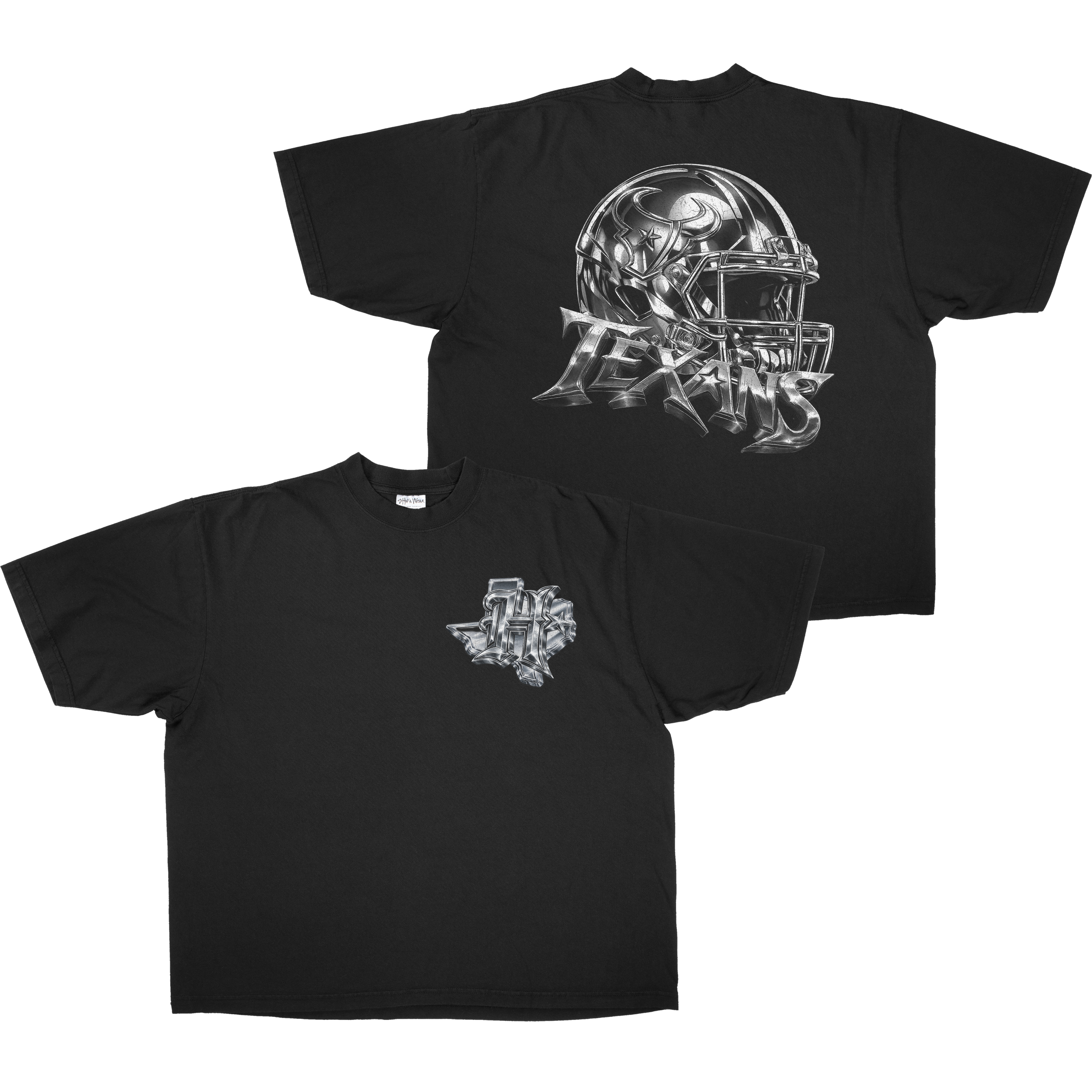 CHROME TEXANS HELMENT HEAVYWEIGHT SHAKAWEAR TEE