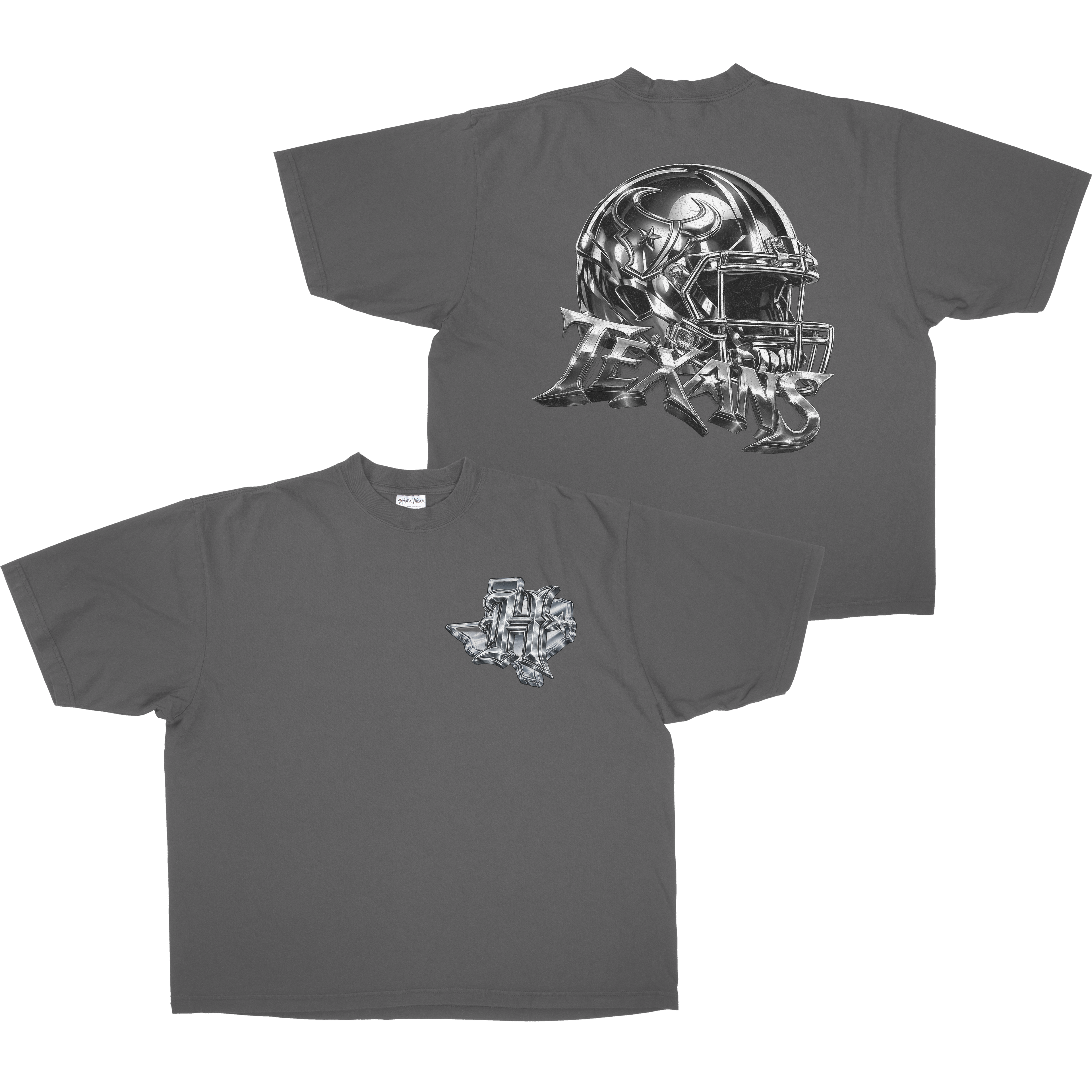 CHROME TEXANS HELMENT HEAVYWEIGHT SHAKAWEAR TEE