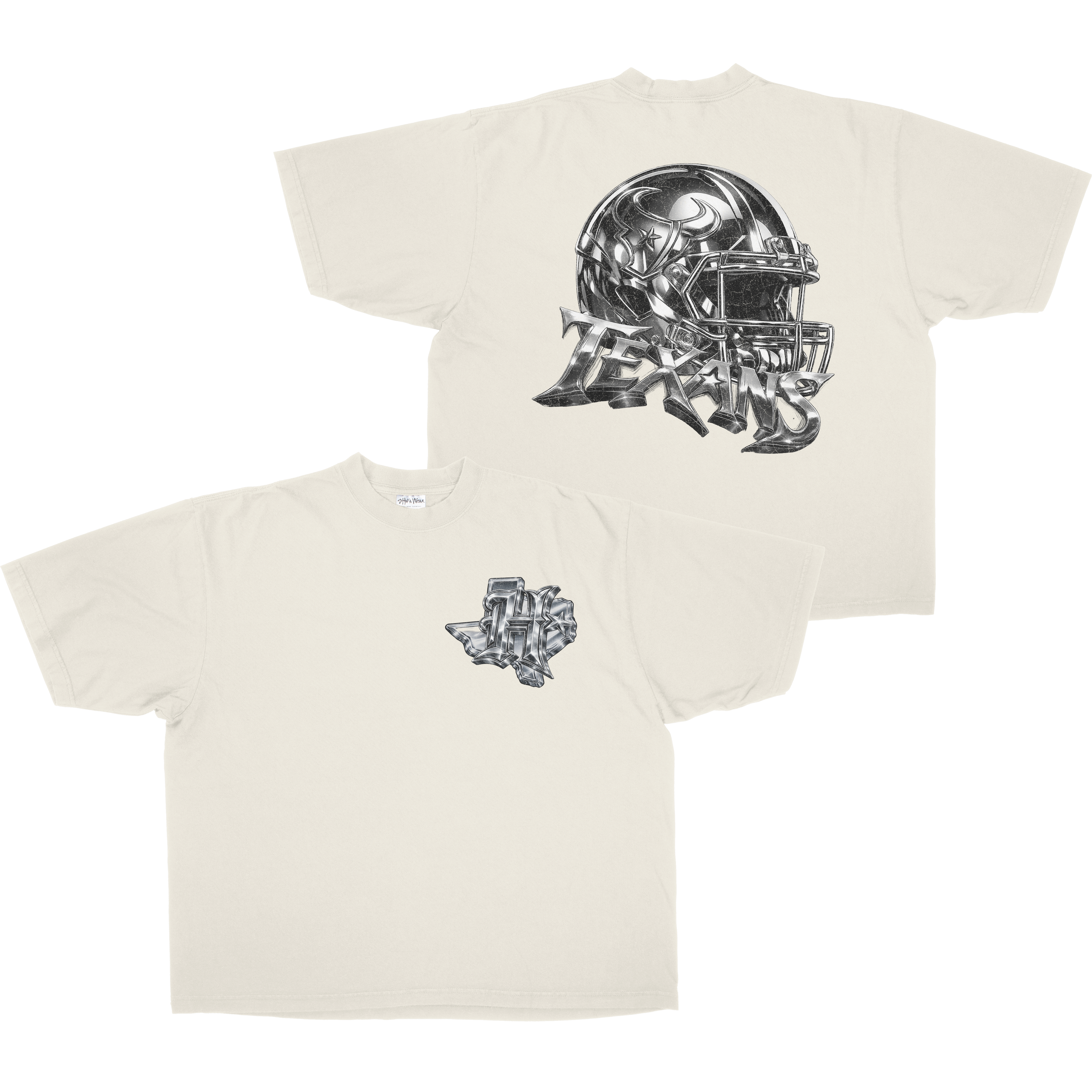 CHROME TEXANS HELMENT HEAVYWEIGHT SHAKAWEAR TEE