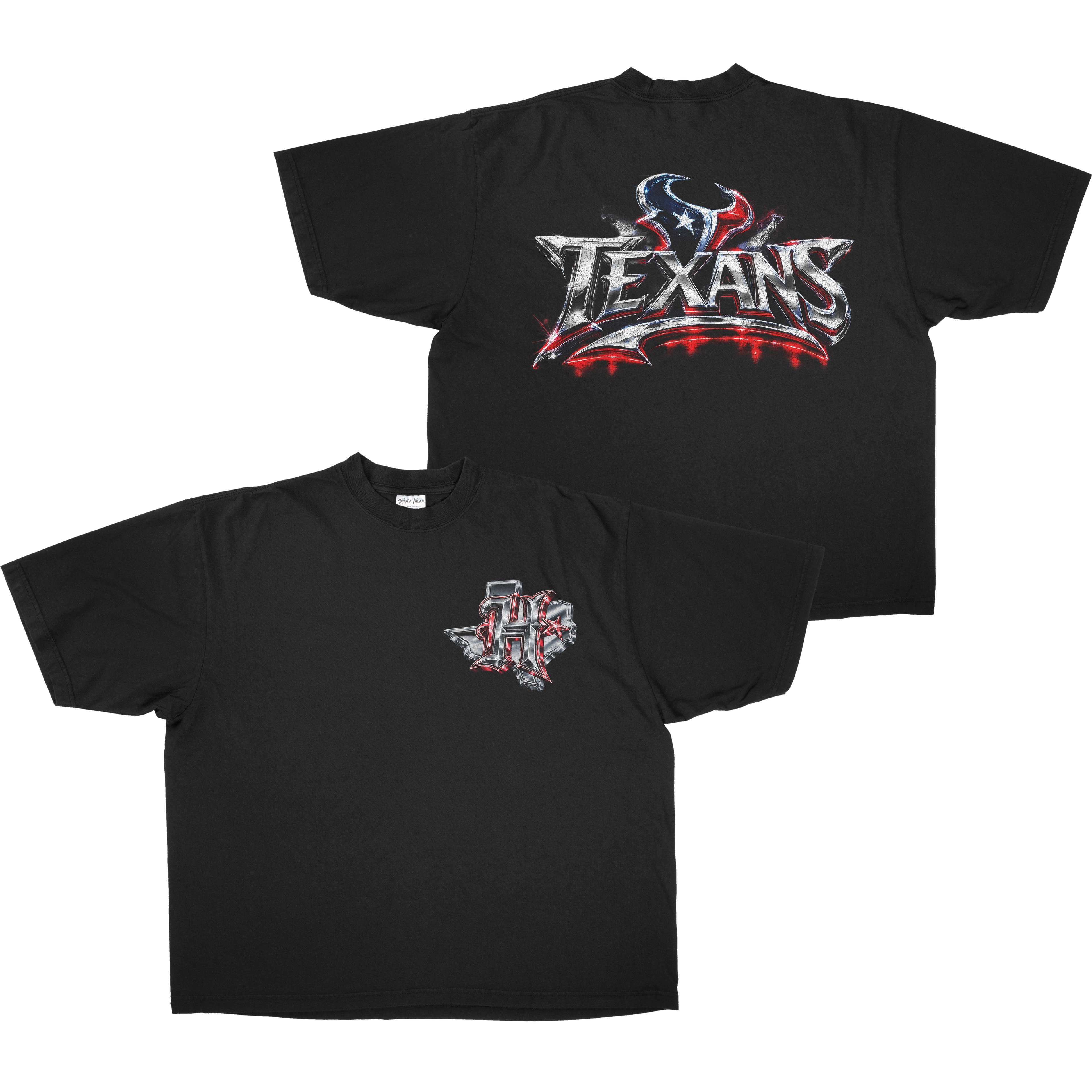 CHROME H TEXANS HEAVYWEIGHT SHAKAWEAR TEE