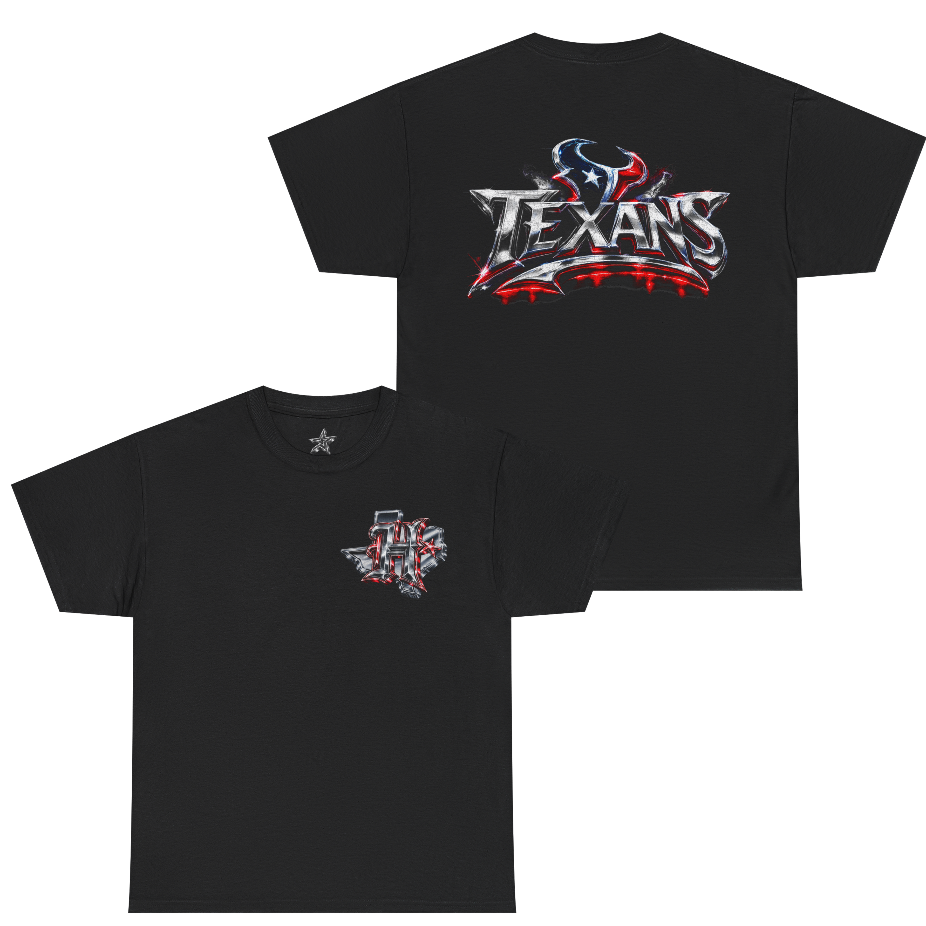 CHROME H TEXANS STANDARD TEE