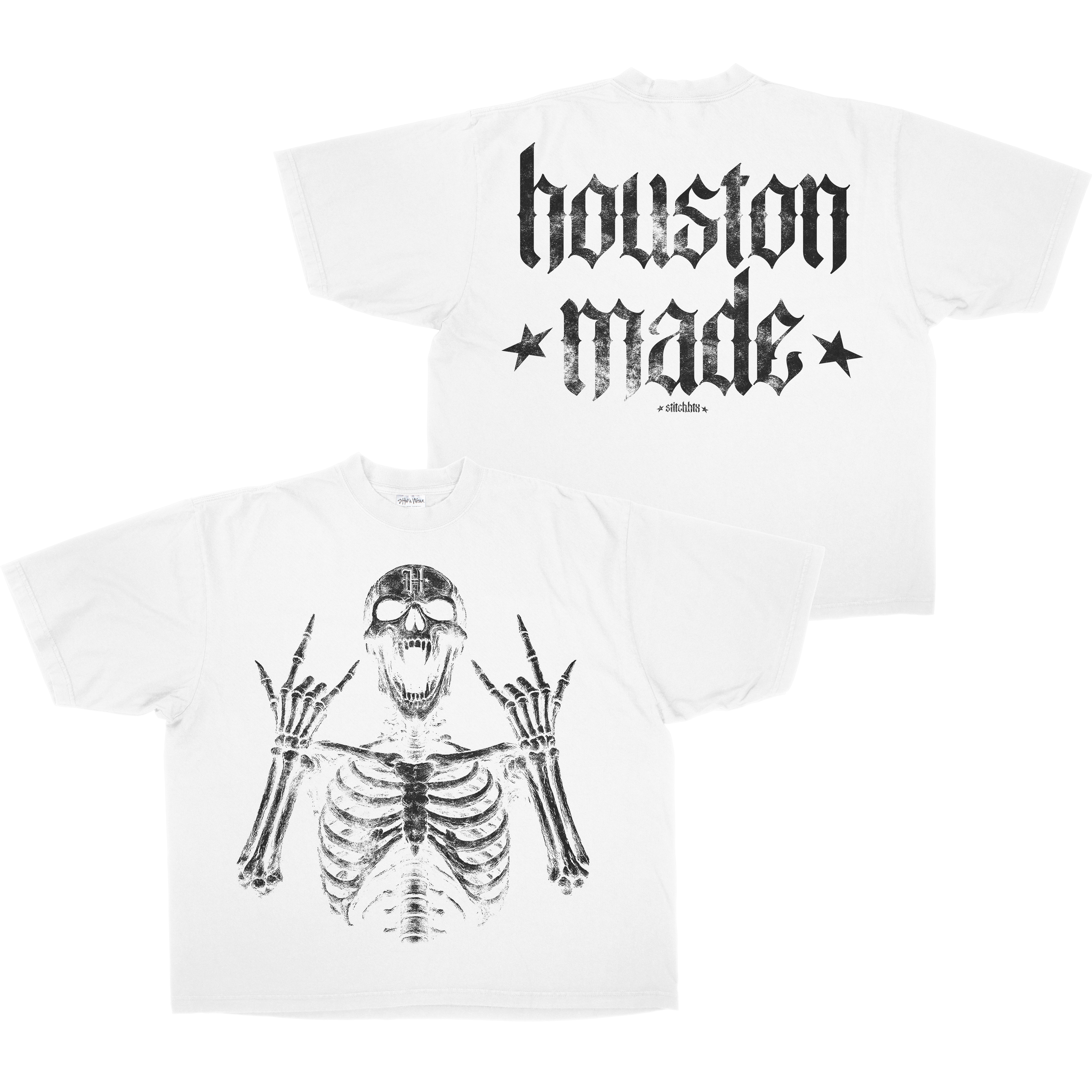 HOUSTON MADE SKELETON HEAVYWEIGHT SHAKA TEE