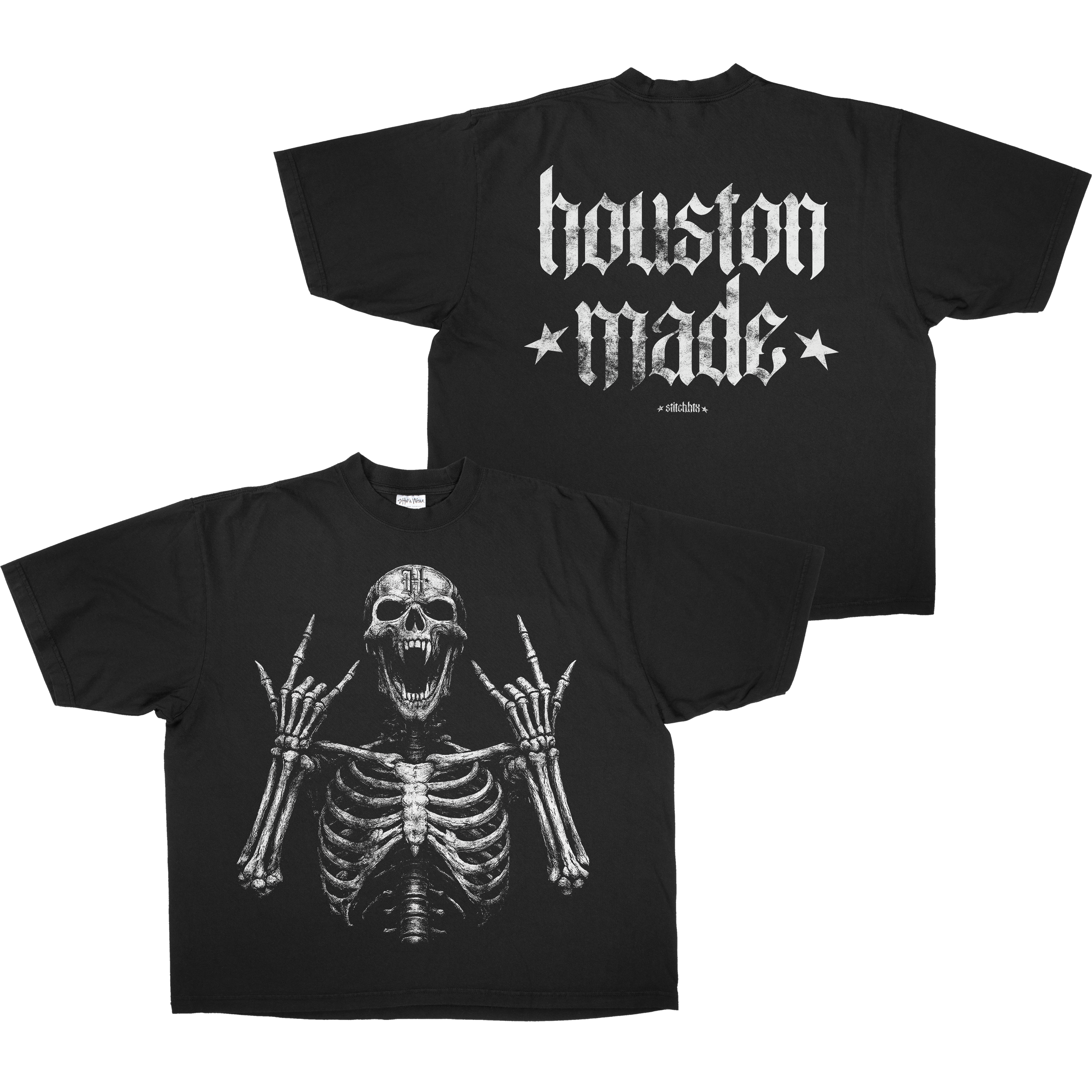 HOUSTON MADE SKELETON HEAVYWEIGHT SHAKA TEE