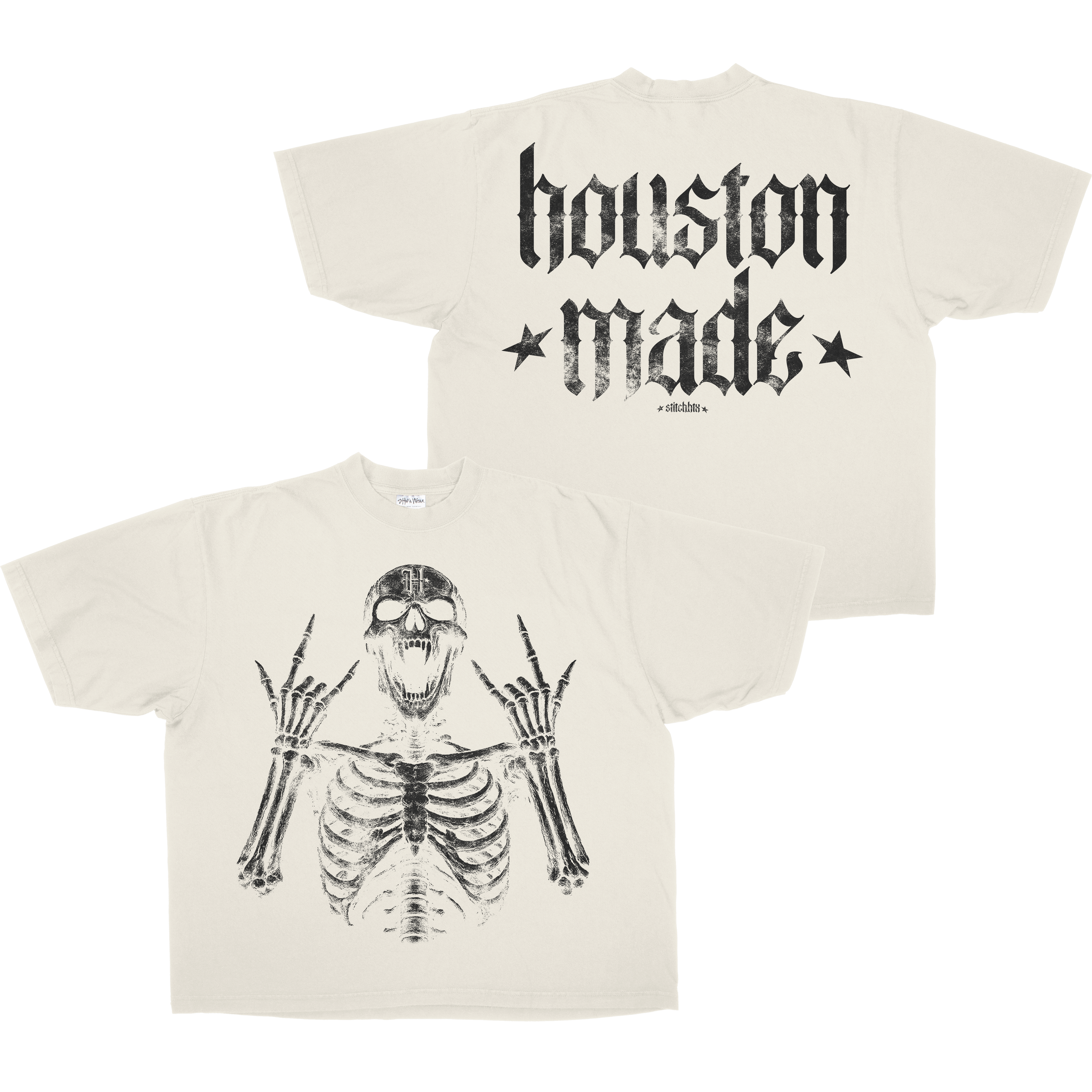HOUSTON MADE SKELETON HEAVYWEIGHT SHAKA TEE