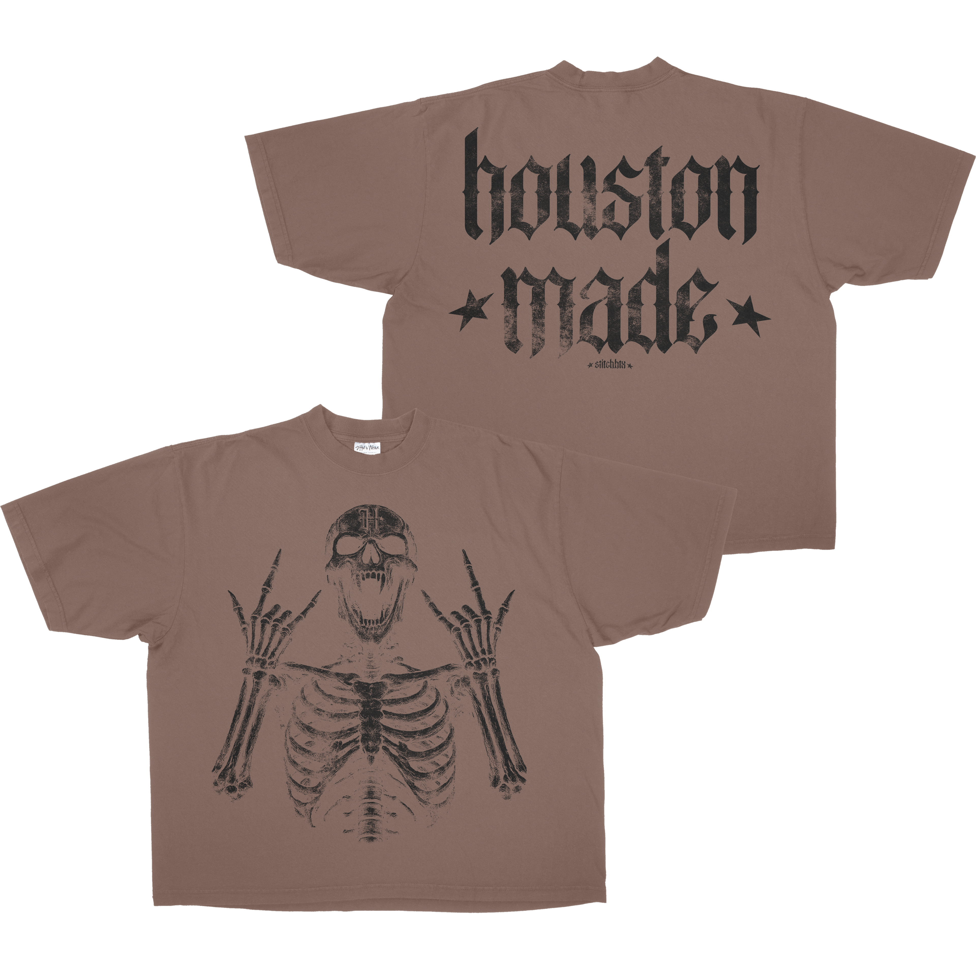 HOUSTON MADE SKELETON HEAVYWEIGHT SHAKA TEE