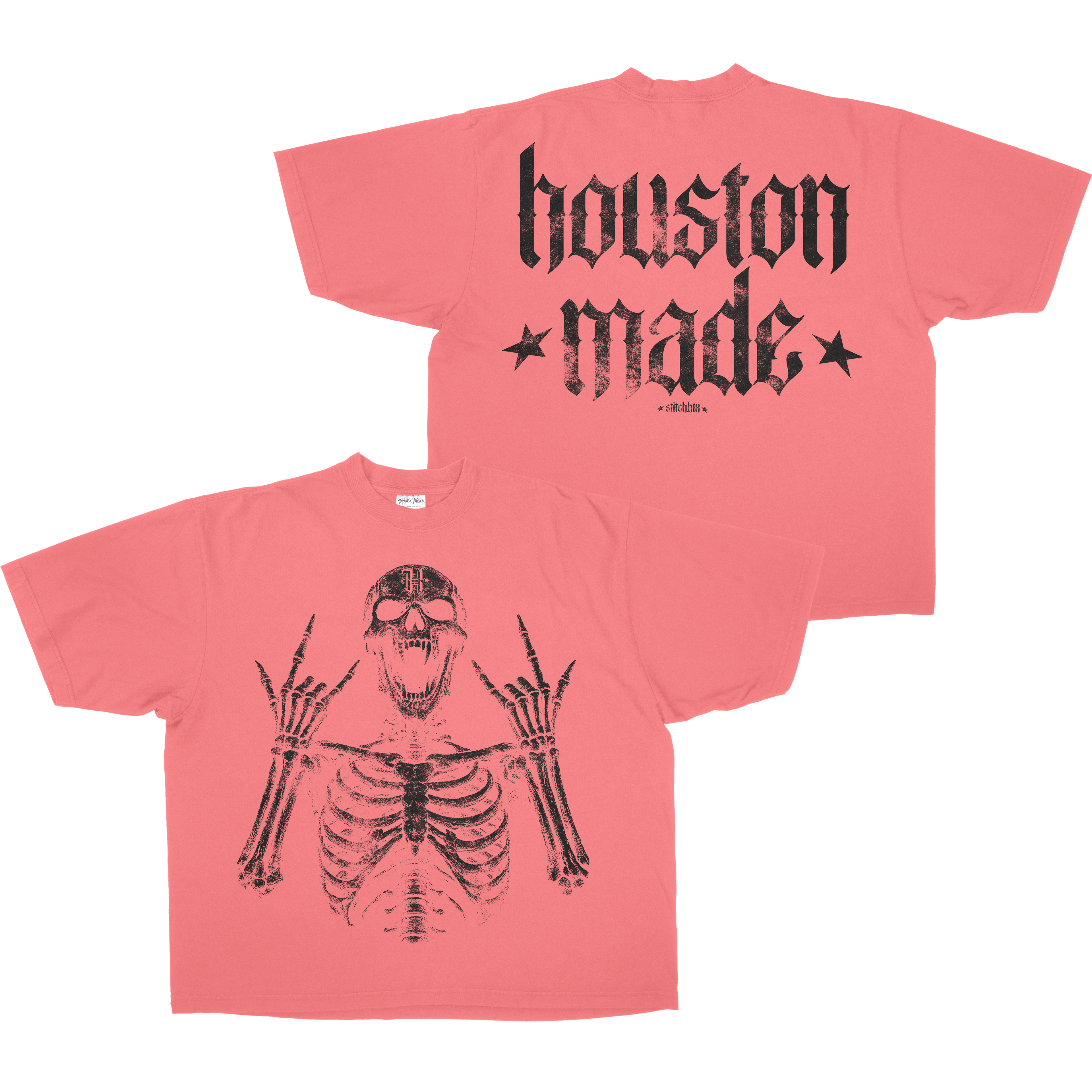 HOUSTON MADE SKELETON HEAVYWEIGHT SHAKA TEE