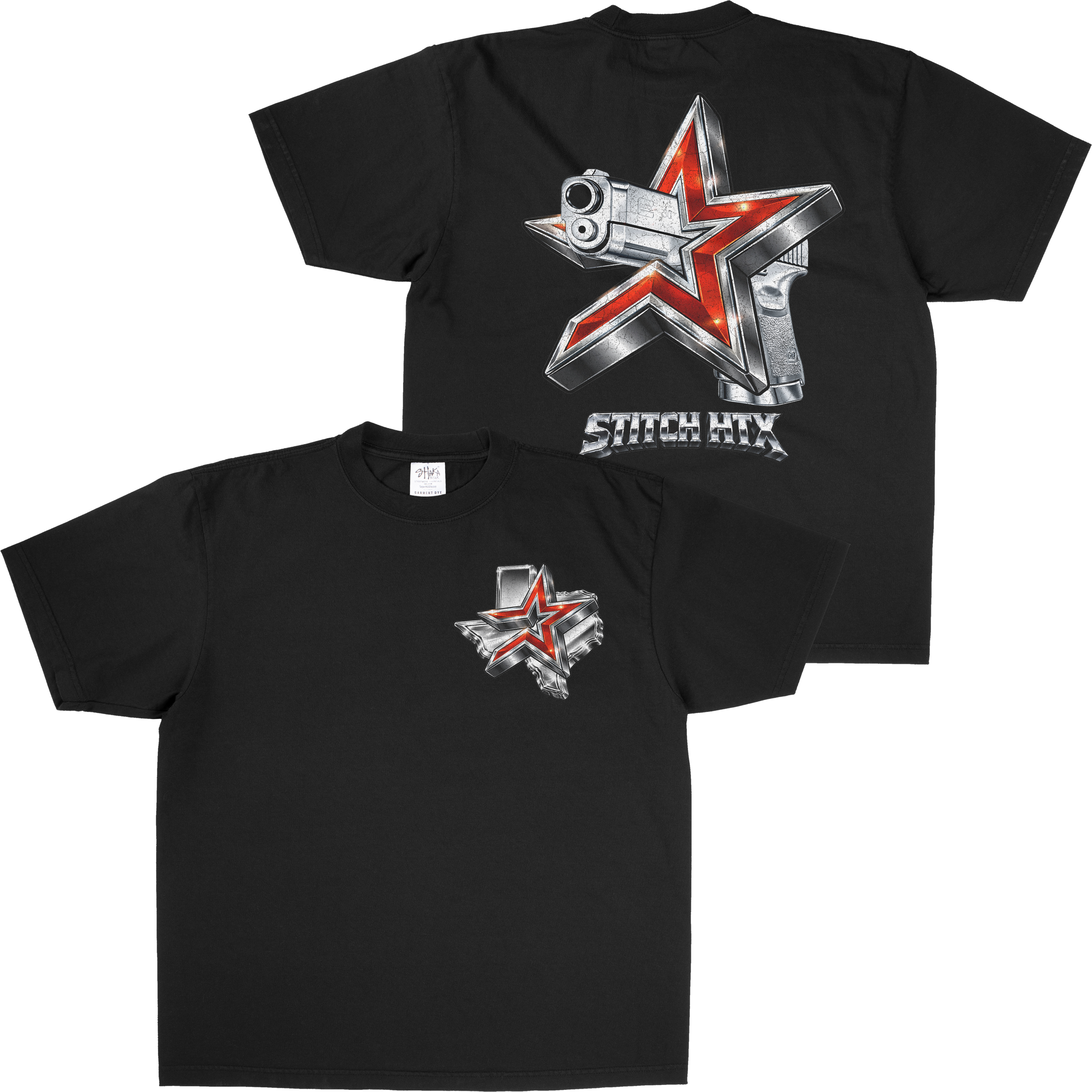 RED N CHROME STORS GLOCK SHAKAWEAR TEE