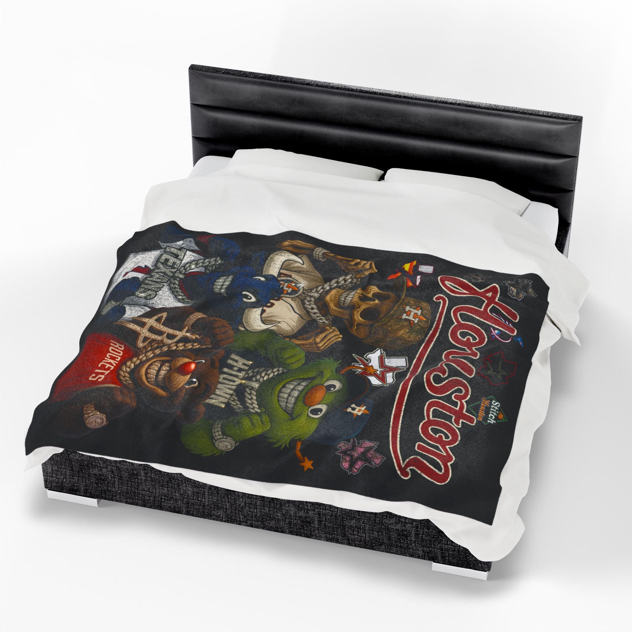 STITCH H-TOWN BLANKET (BLACK 60" X 80") LARGE