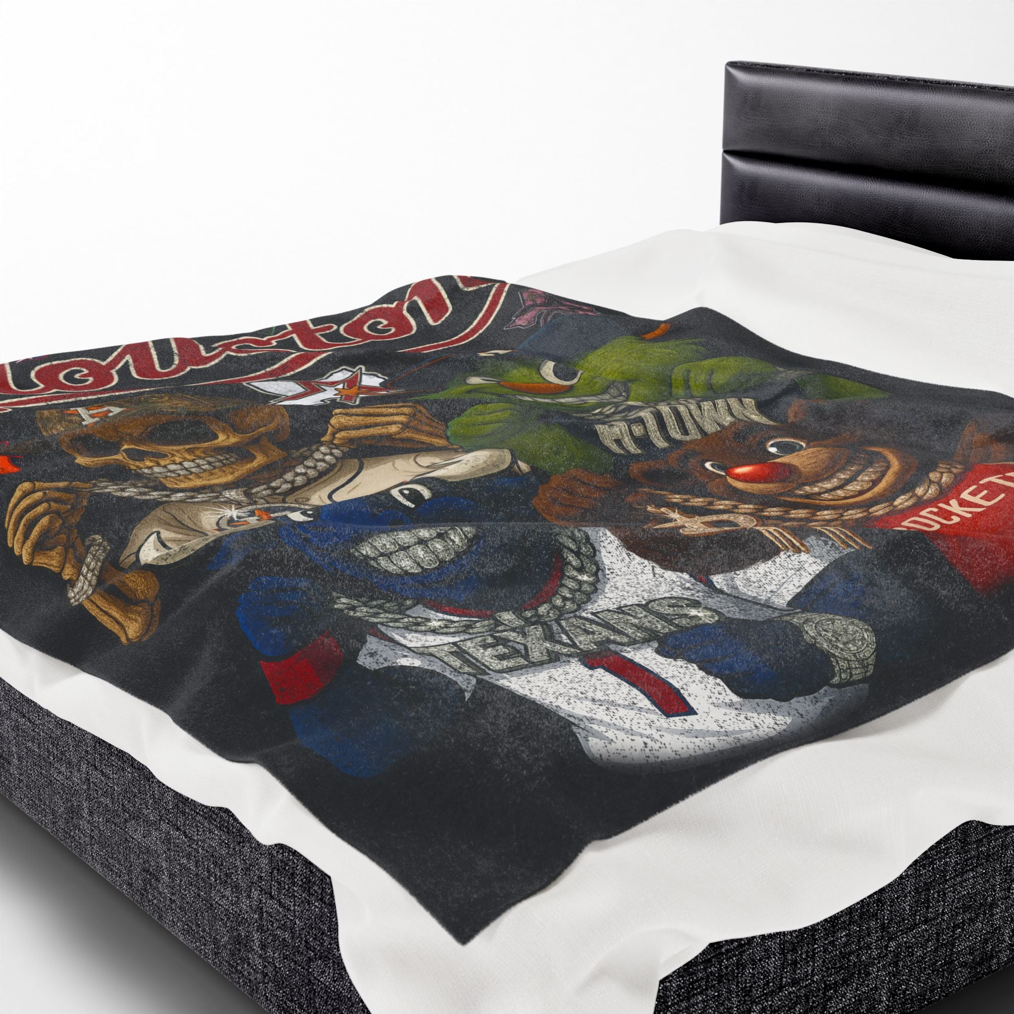 STITCH H-TOWN BLANKET (BLACK 60" X 80") LARGE