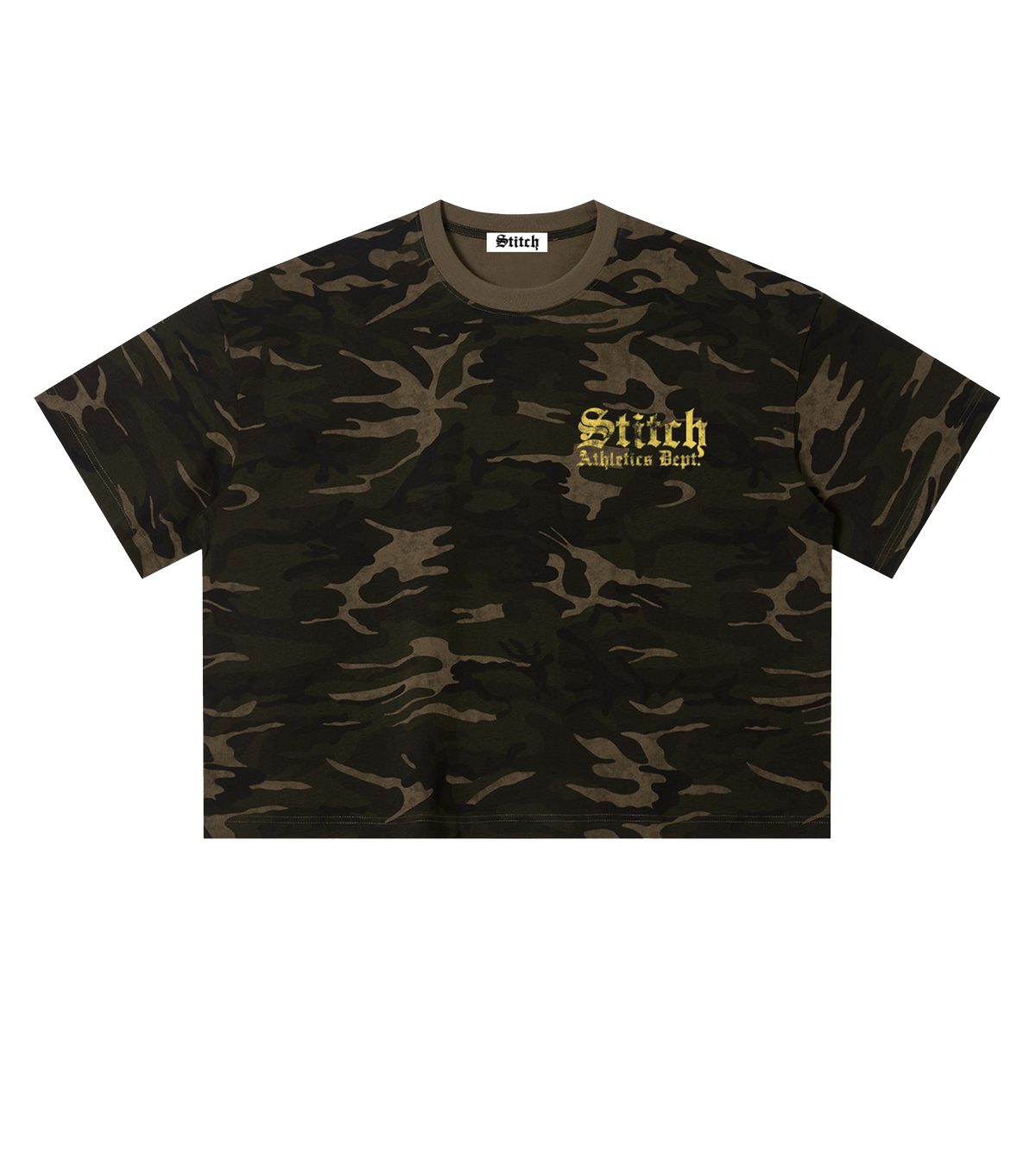 STITCH ATHLETICS DEPT. CAMO BOXY TEE