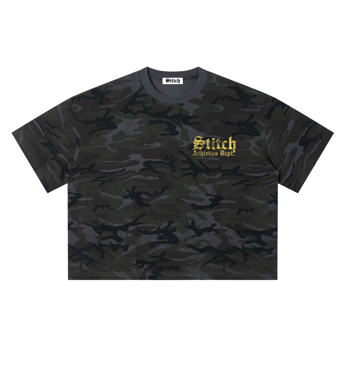 STITCH ATHLETICS DEPT. CAMO BOXY TEE