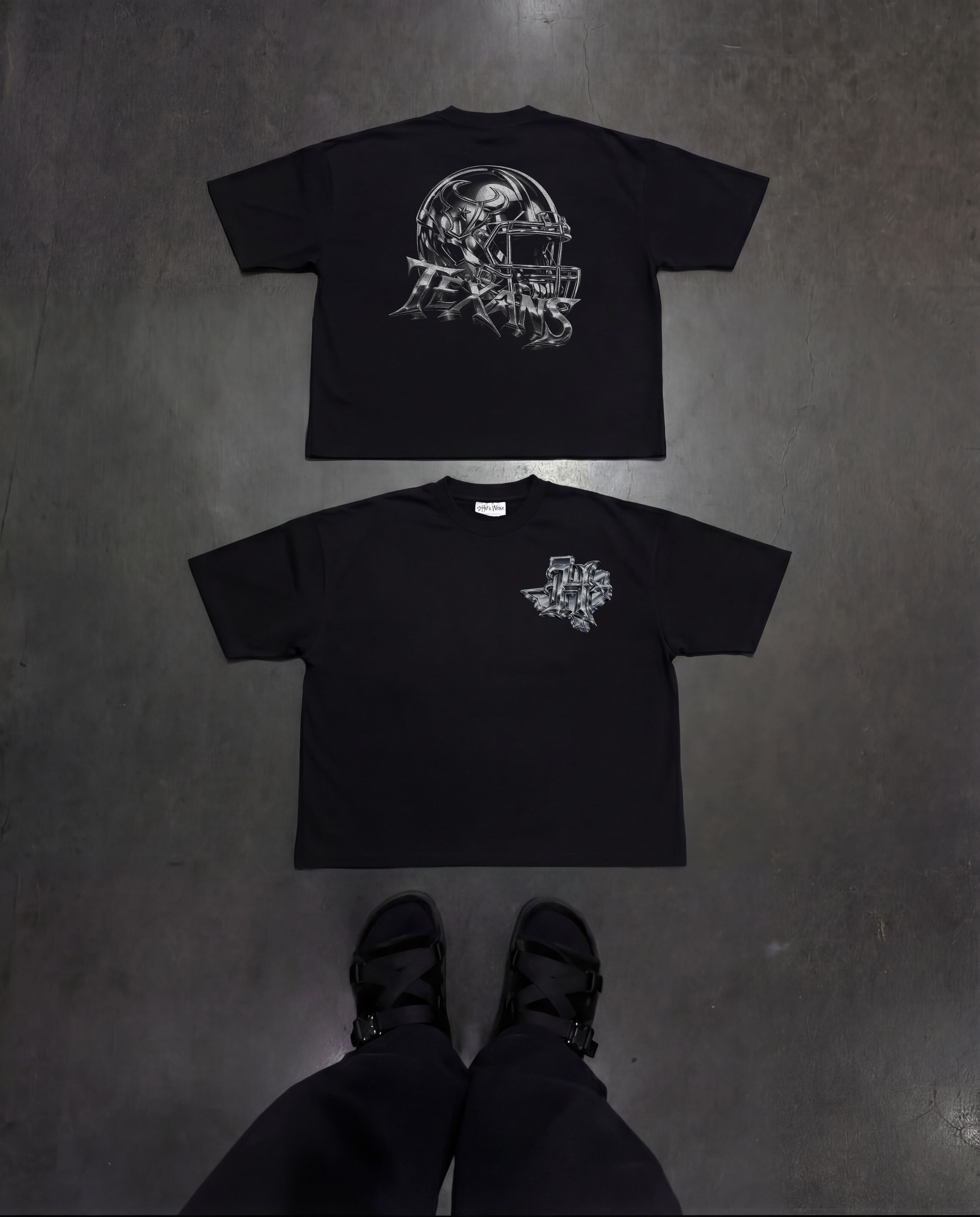 CHROME TEXANS HELMENT HEAVYWEIGHT SHAKAWEAR TEE