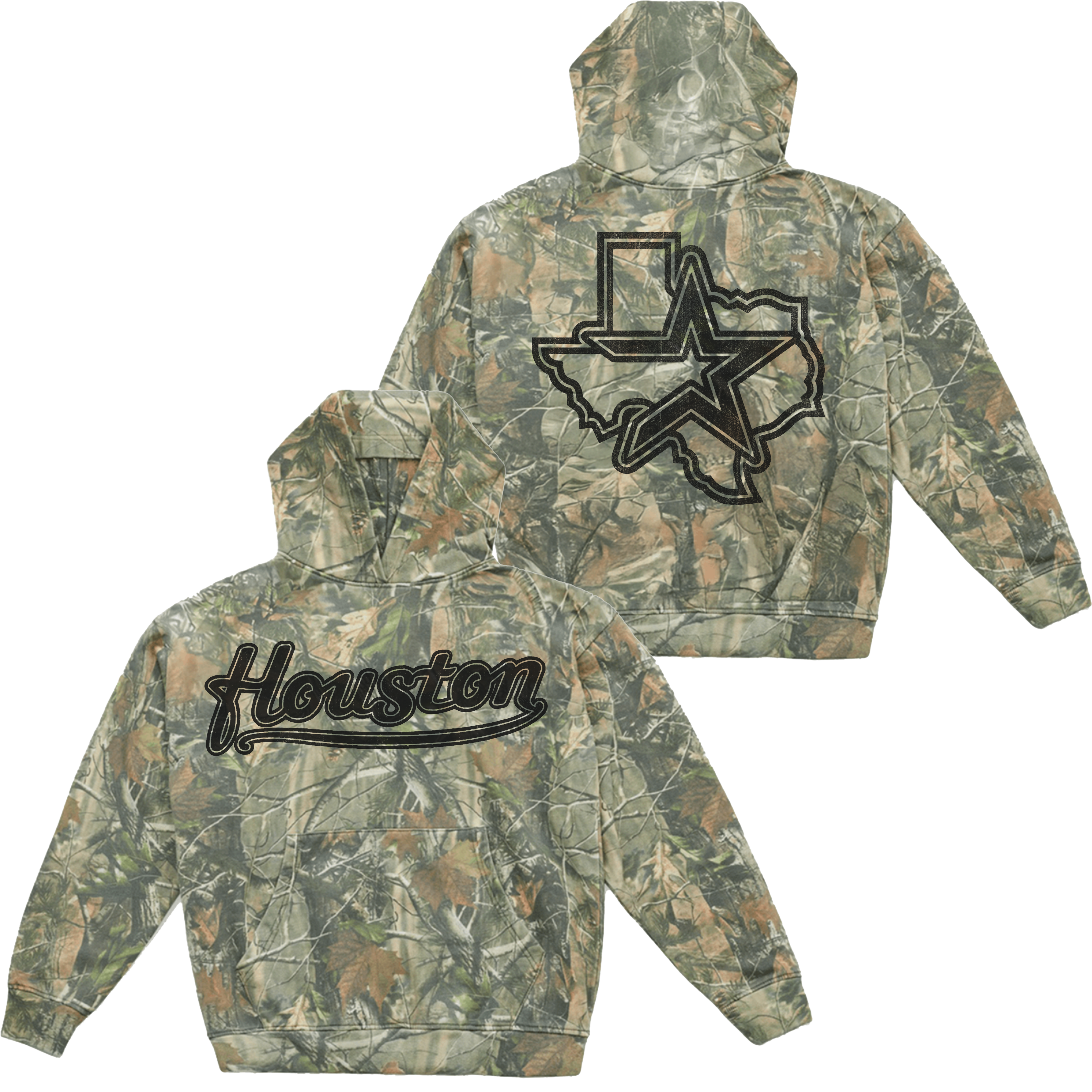 BLACK HOUSTON TREE CAMO HOODIE
