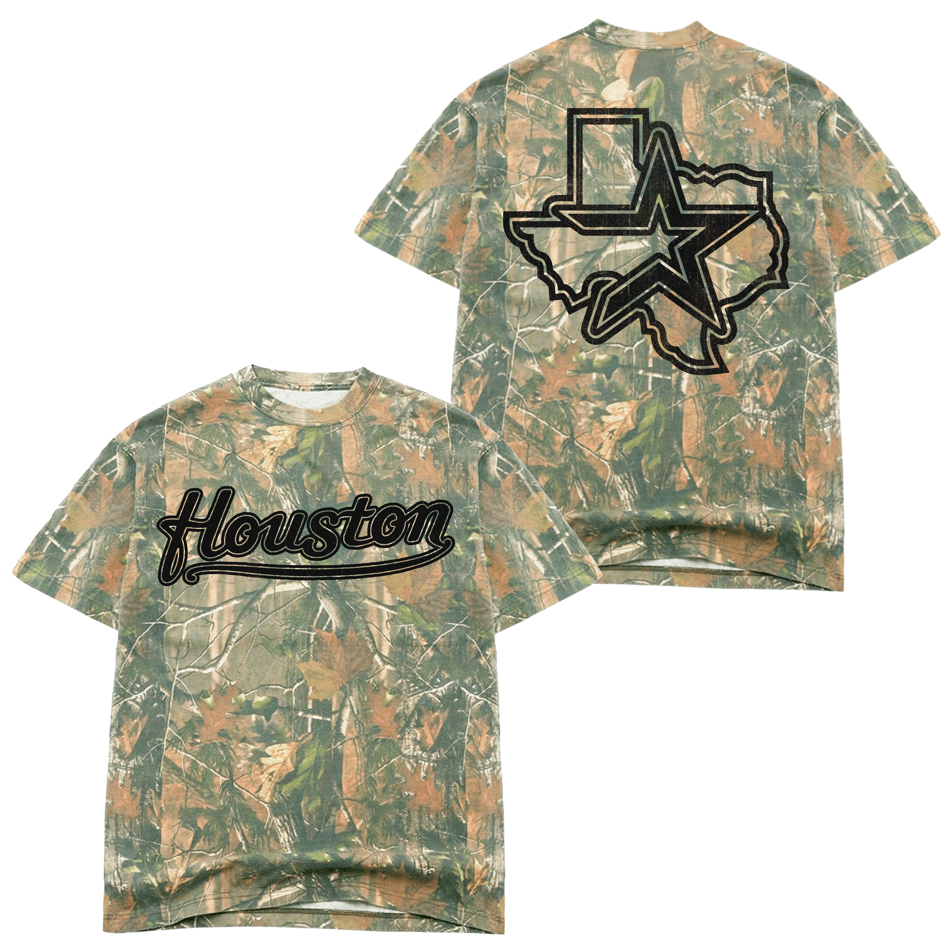 BLACK HOUSTON TREE CAMO TEE