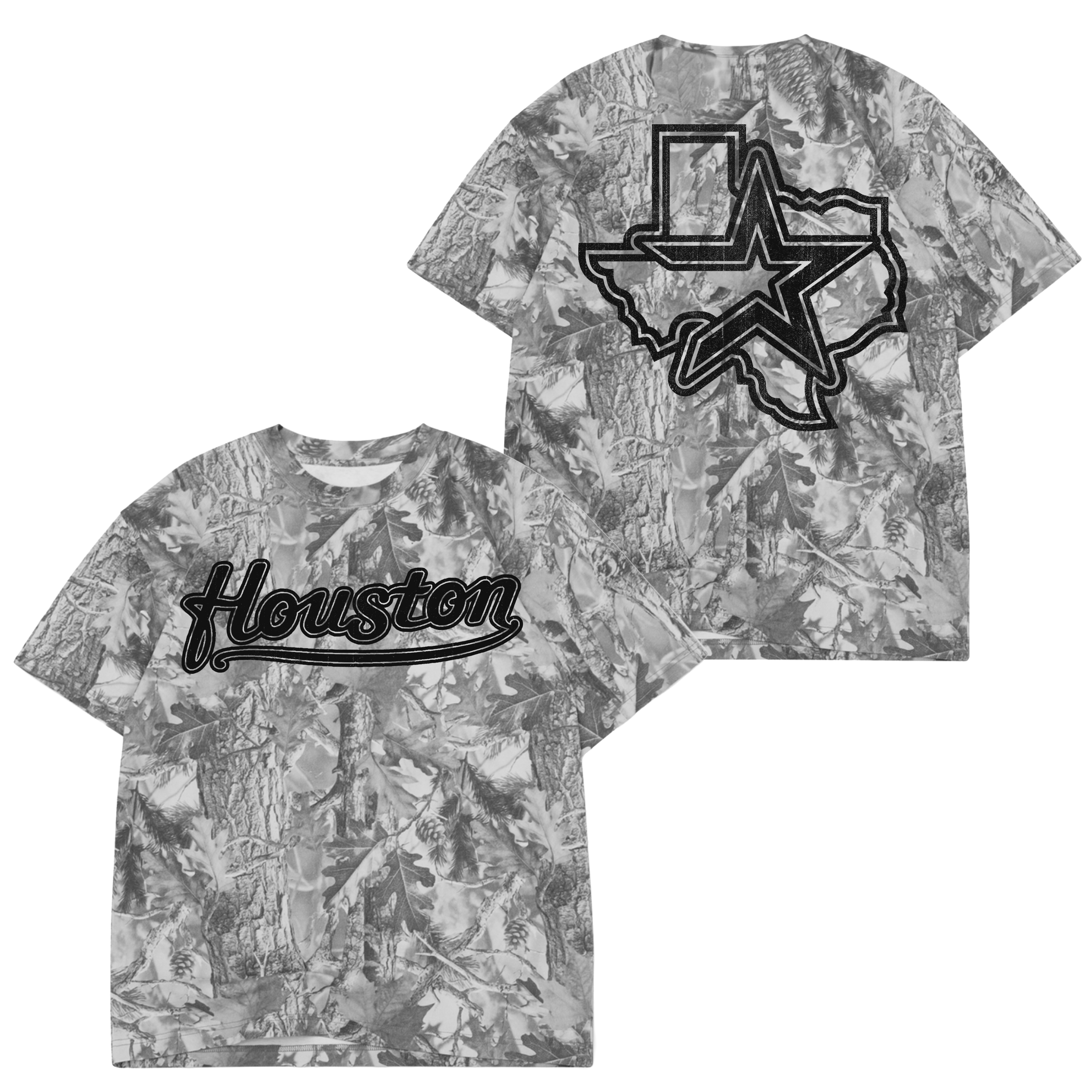 BLACK HOUSTON TREE CAMO TEE