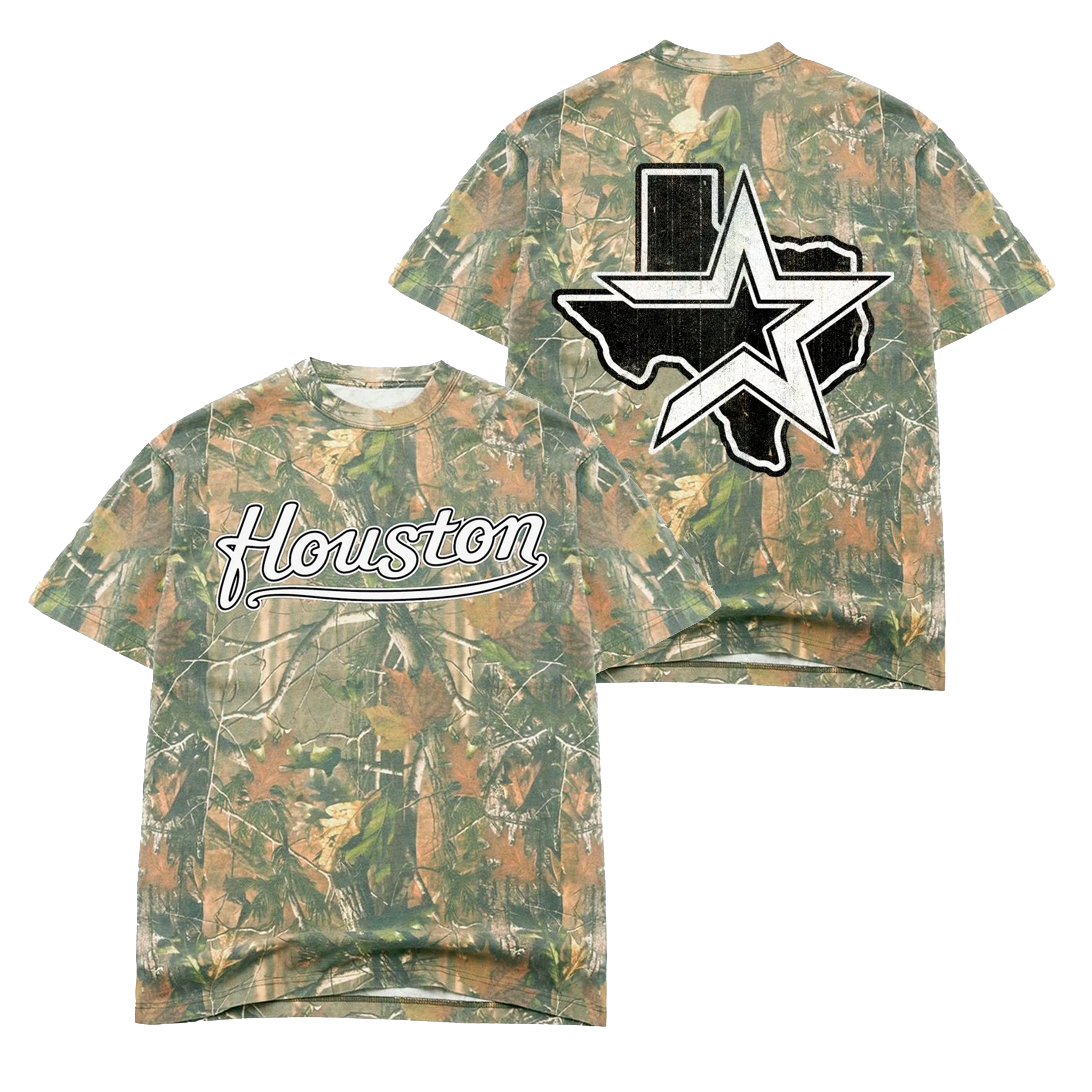 WHITE "RETRO STROS" OVERSIZED TREE CAMO TEE