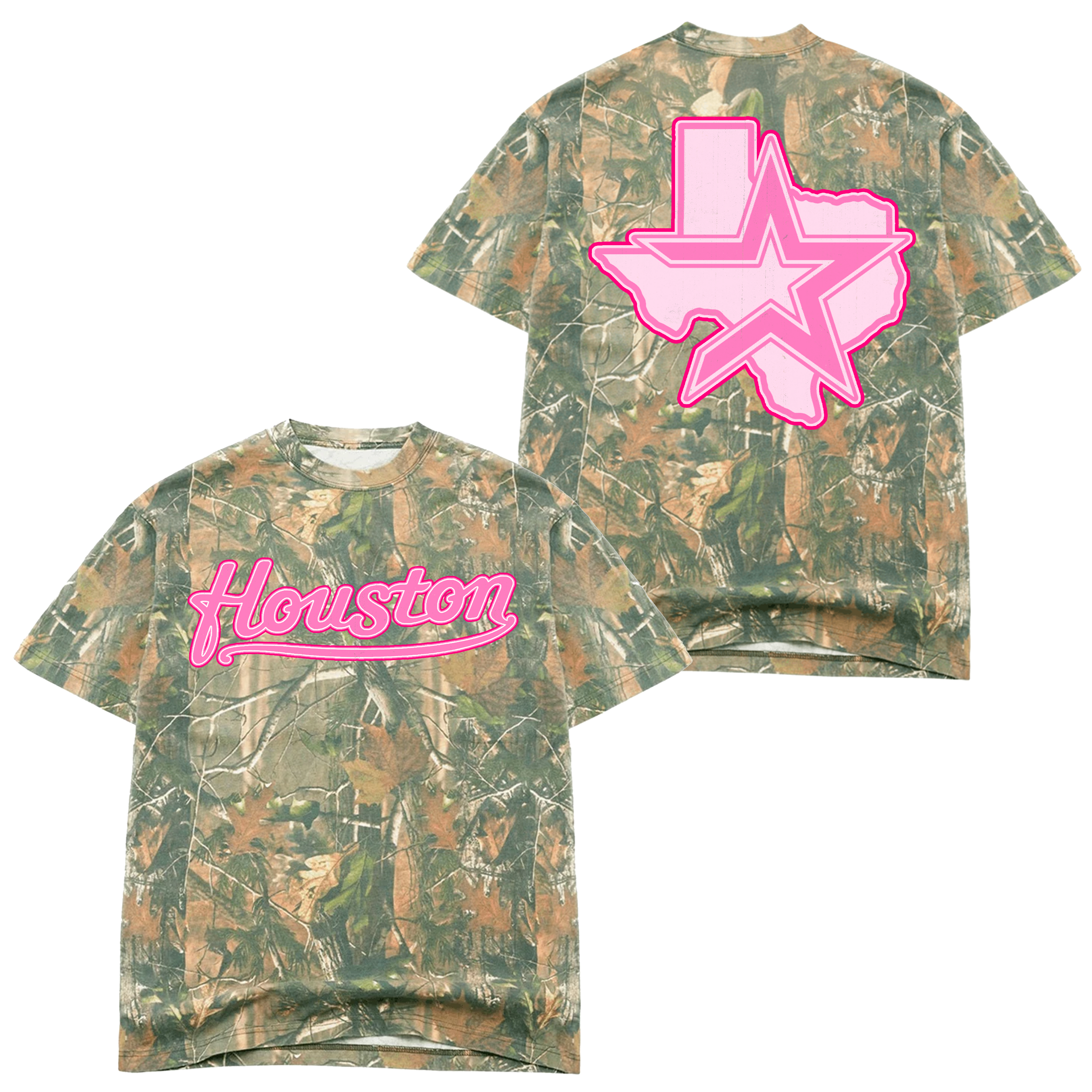 PINK HOUSTON TREE CAMO TEE
