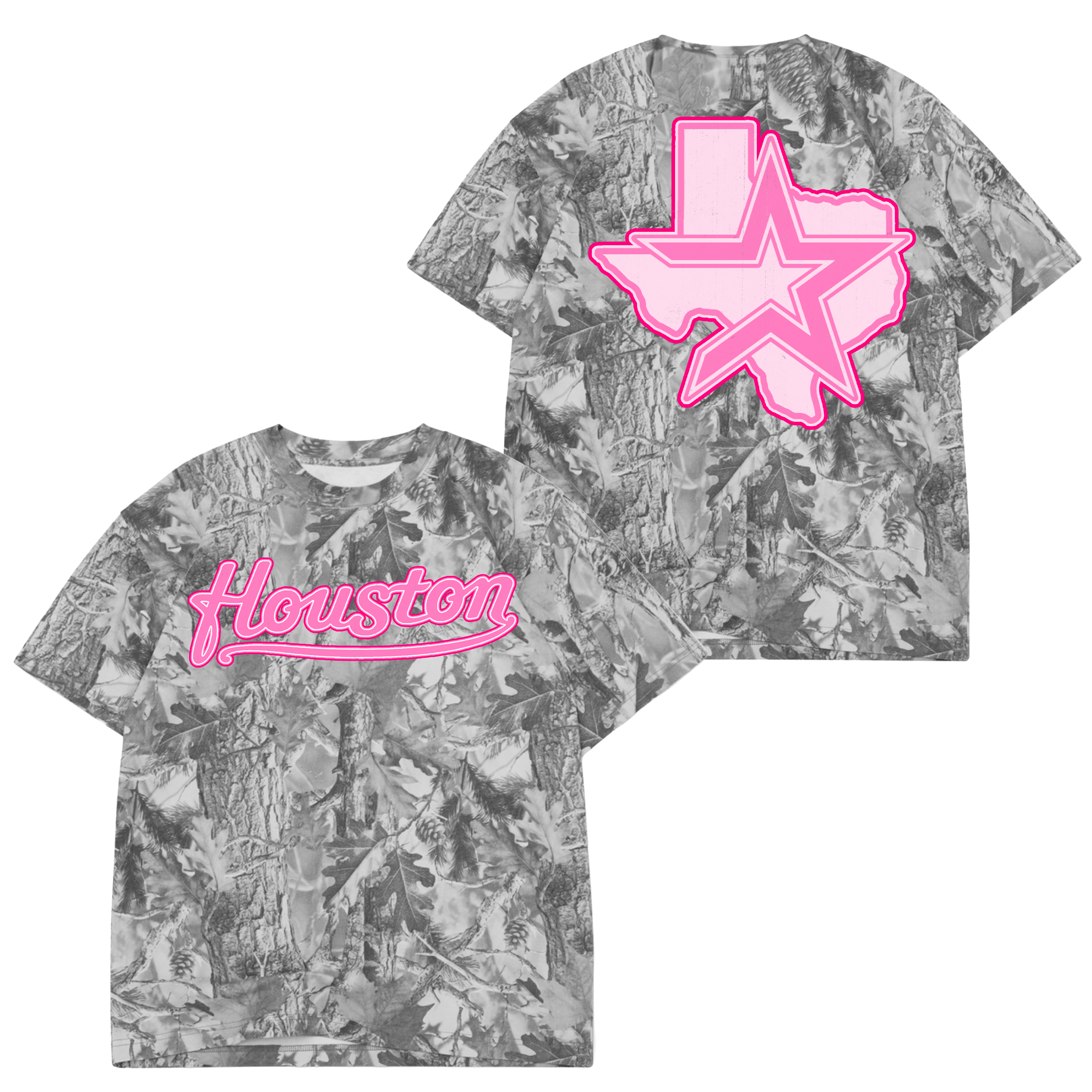 PINK HOUSTON TREE CAMO TEE