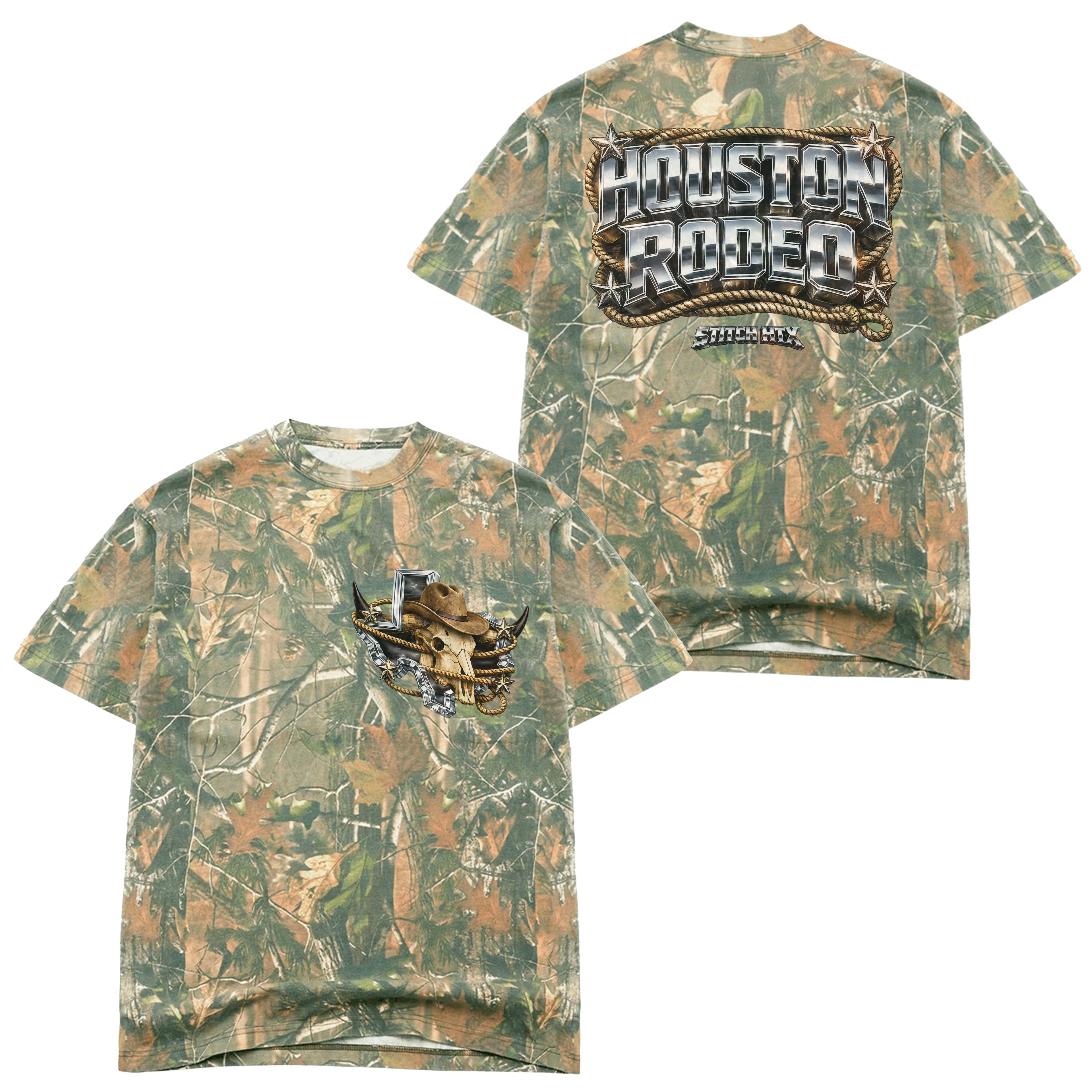 LONGHORN RODEO TREE CAMO TEE