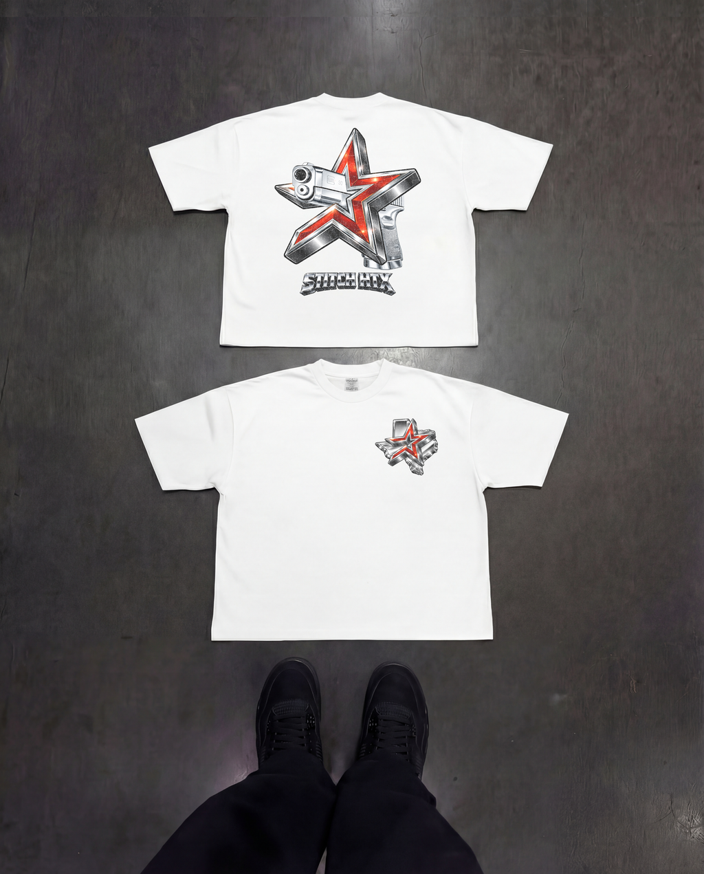 RED N' CHROME STROS GLOCK HEAVYWEIGHT SHAKAWEAR TEE
