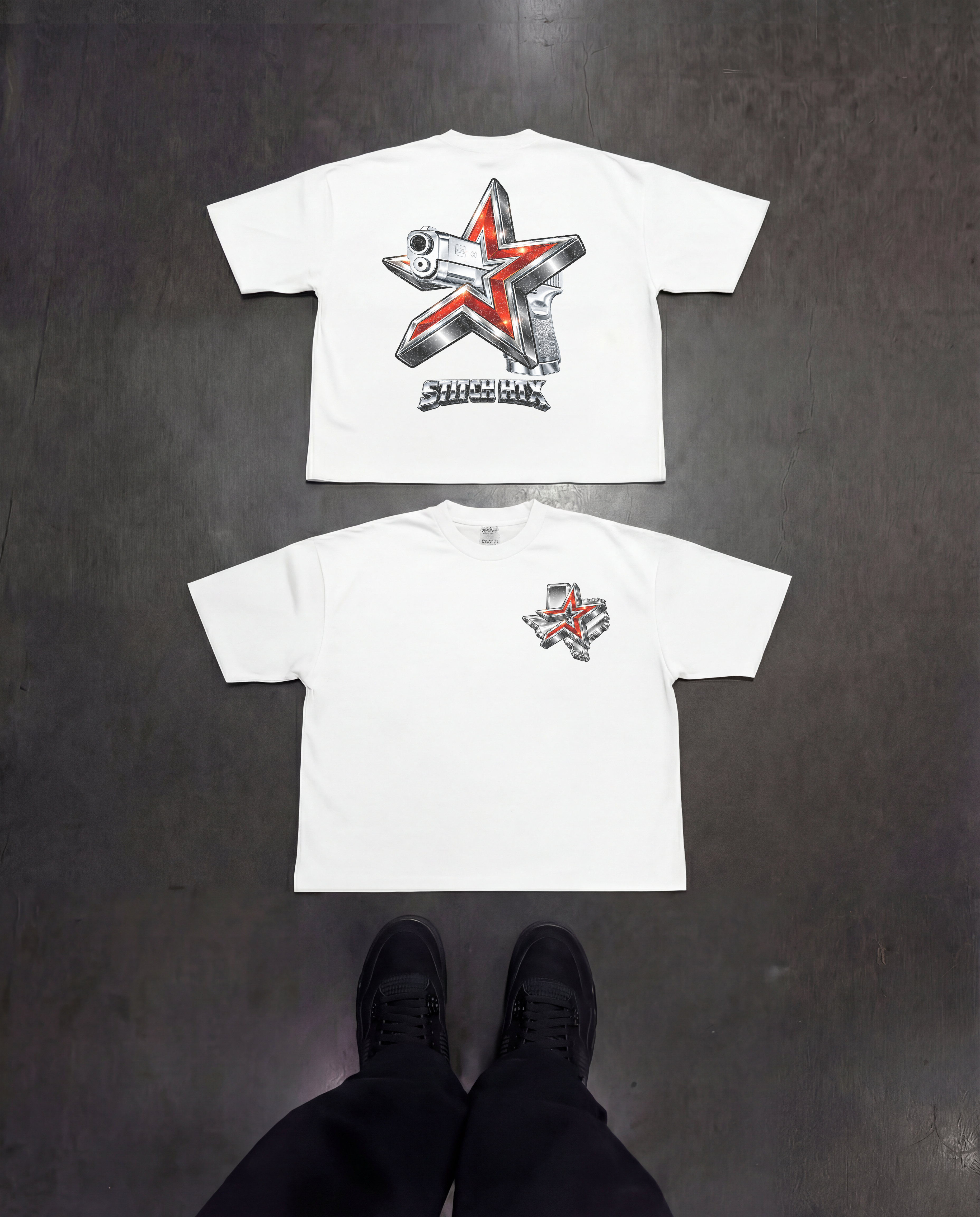 RED N' CHROME STROS GLOCK HEAVYWEIGHT SHAKAWEAR TEE