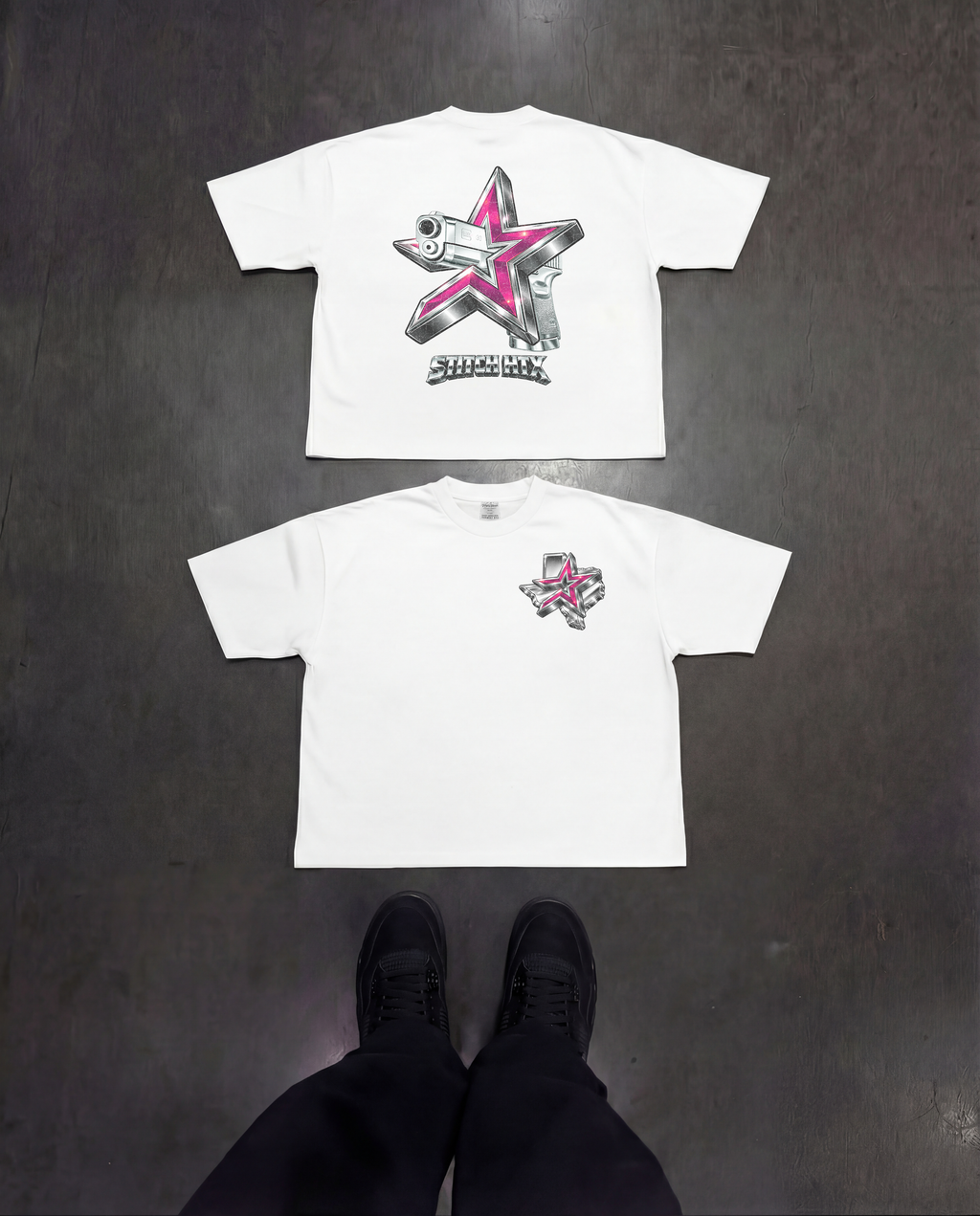PINK N' CHROME STROS GLOCK HEAVYWEIGHT SHAKAWEAR TEE