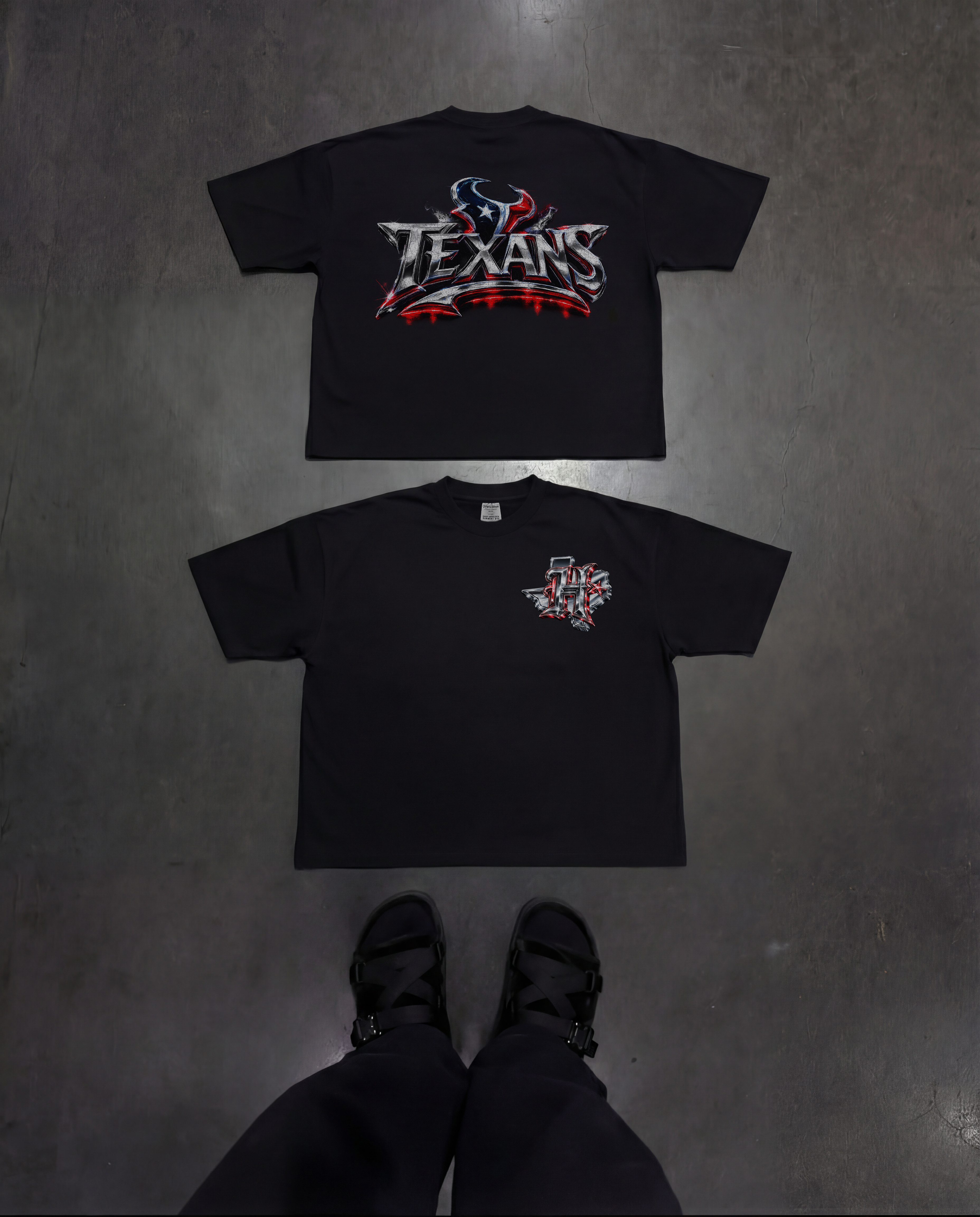 CHROME H TEXANS HEAVYWEIGHT SHAKAWEAR TEE